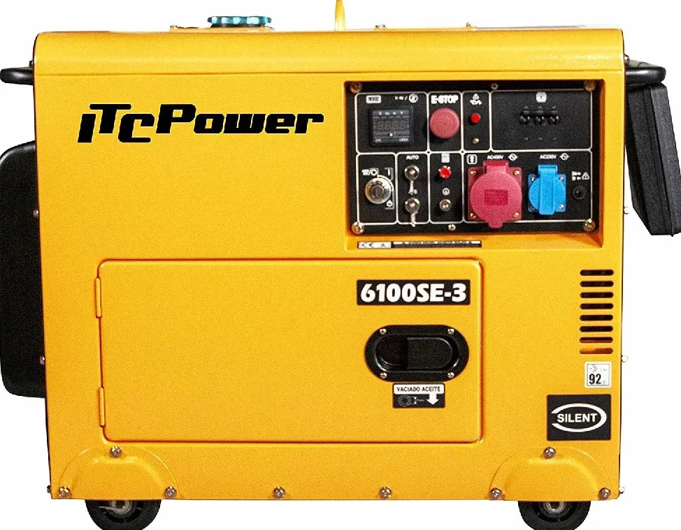 ITCPower Generador Diésel Trifásico Insonorizado 400V Profesional - Grupo Electrógeno Silencioso con Arranque Eléctrico y AVR para Empresas - Generador Alta Fiabilidad Uso Intensivo