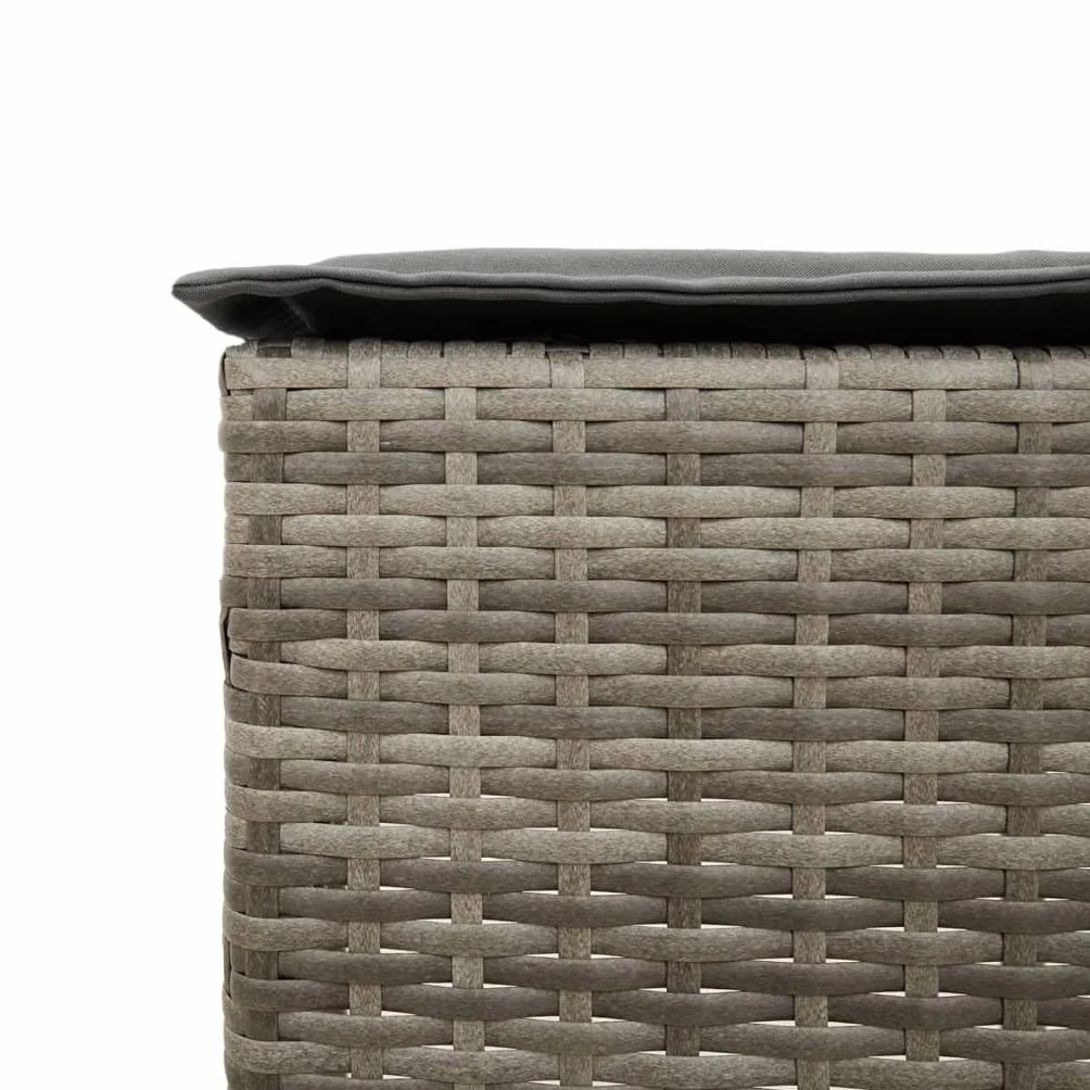 vidaXL Juego de Bar de jardín de 5 Piezas con Cojines ratán PE Gris, Mesa Alta y taburetes de Exterior, Juego de Bar, Juego de Muebles