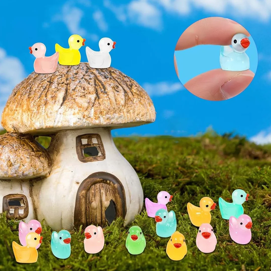 100 piezas de animales pequeños de resina, mini animales de resina que brillan en la oscuridad, para jardín, paisaje, casa de muñecas, adorno DIY, cumpleaños