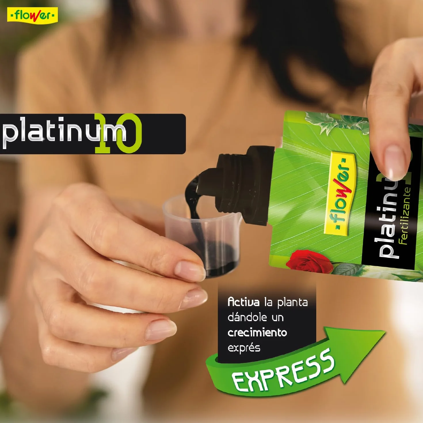 Flower - Fertilizante Líquido Platinum 10-1L | Bionutriente NPK 10-7-9 | Mejora Crecimiento y Desarrollo | Nutrición para Todo Tipo de Plantas | Crecimiento Express
