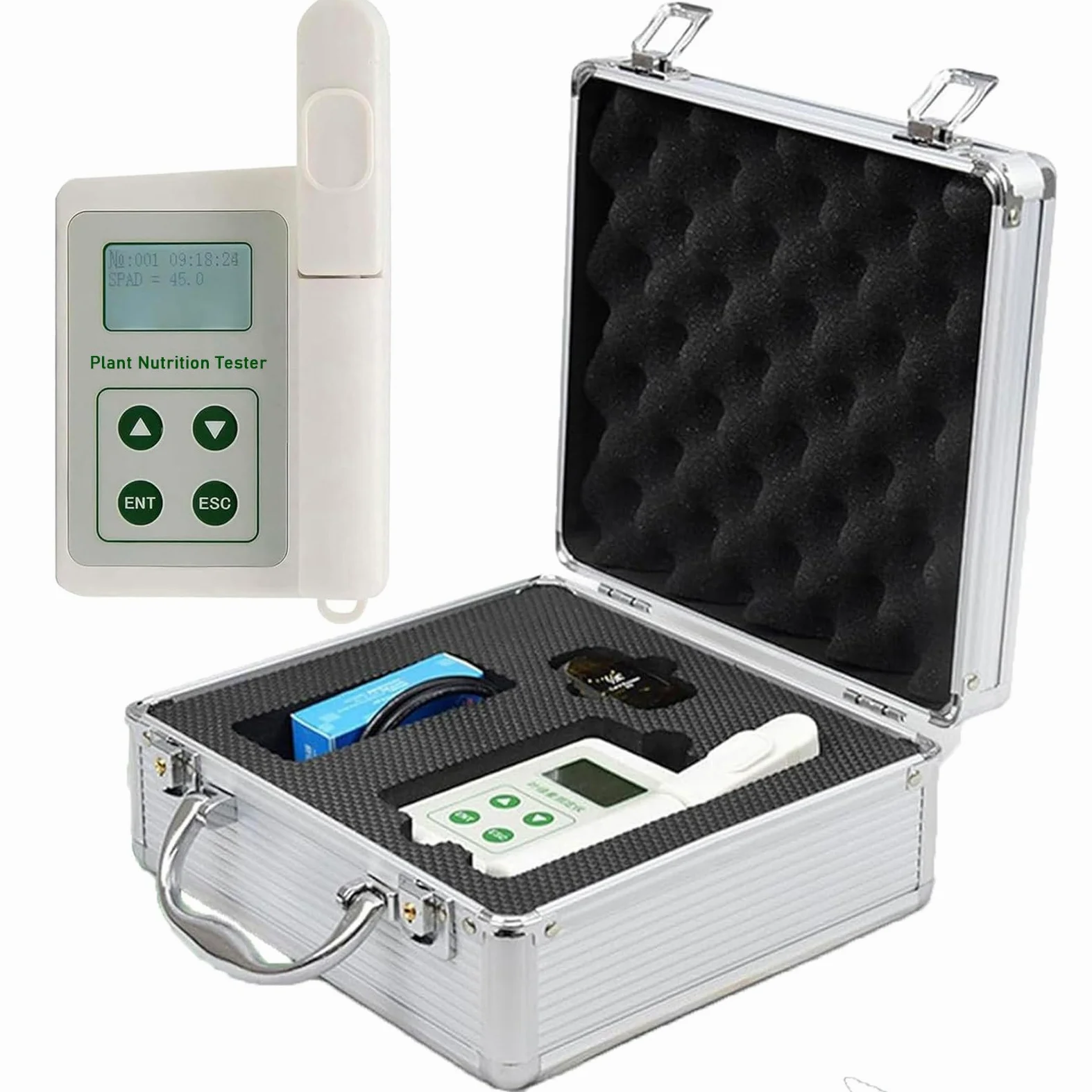 Probador de clorofila, analizador de nitrógeno portátil, medidor SPAD preciso para monitoreo de temperatura de la hoja y clorofila en tiempo real, instrumento de medición de salud vegetal