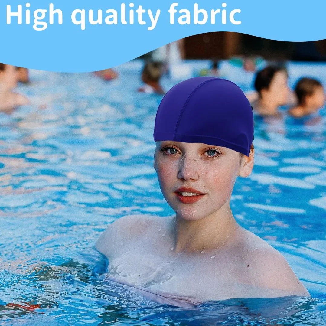 WeddHuis Gorro de Natación Elástico para Piscina Mujer Hombre Pelo Largo Corto