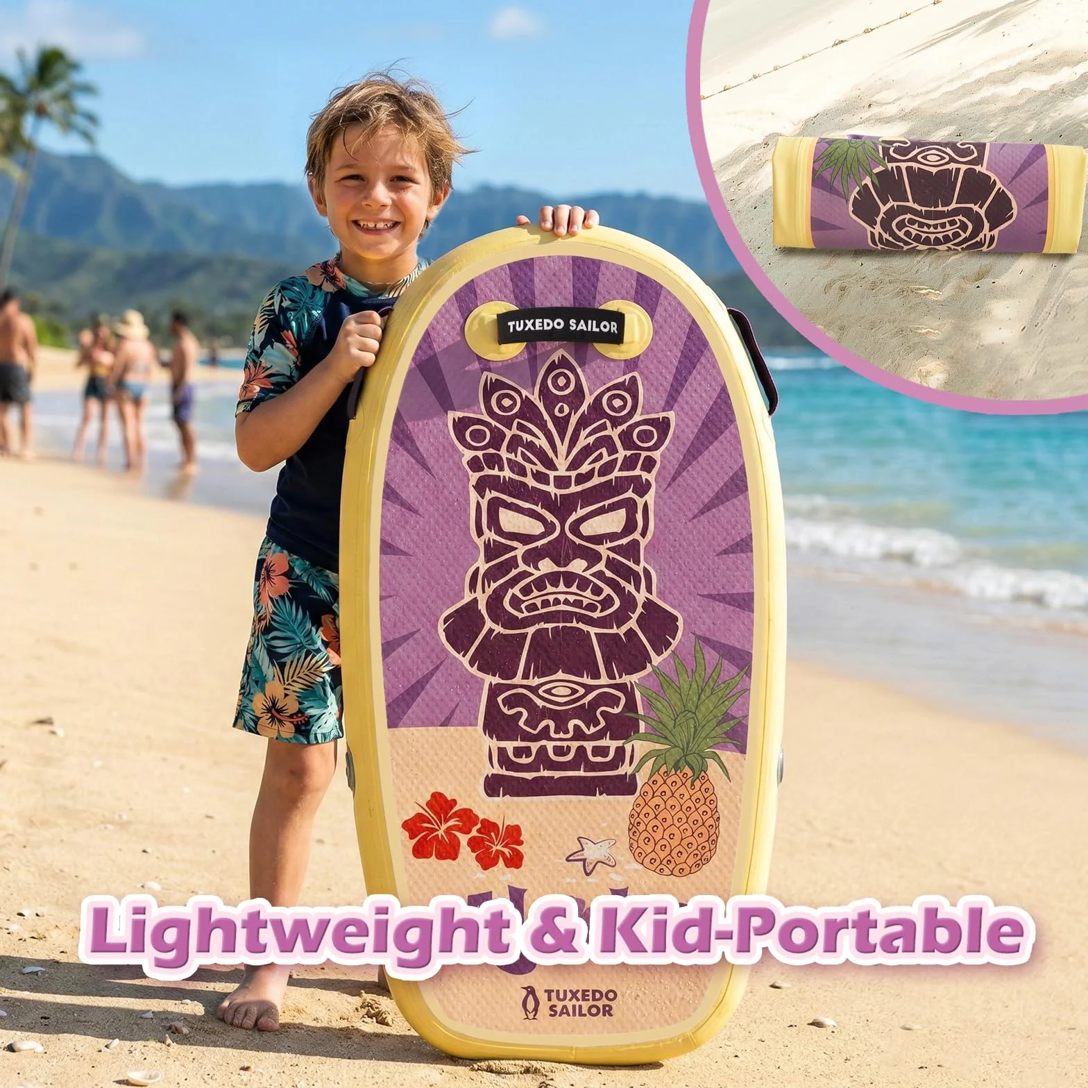 Tuxedo Sailor Tabla de Bodyboard Hinchable para Niños Surf Playa Piscina