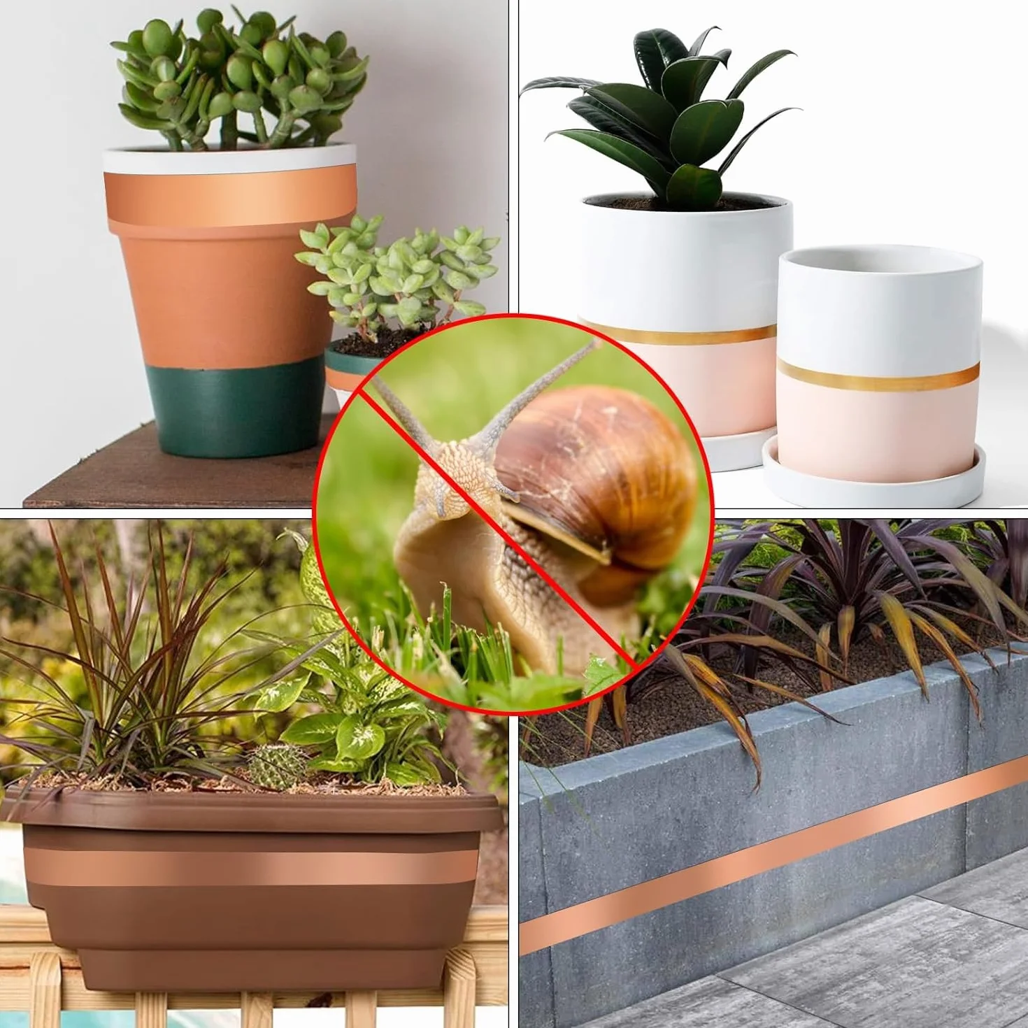 2 Piezas Cinta de Cobre contra Caracoles, Cintas Cobre Repelentes Babosas y Caracoles Cinta De Cobre Autoadhesiva Eficaz Protección Contra Caracoles para Jardines Y Plantas (40mmx20m+10mmx20m)