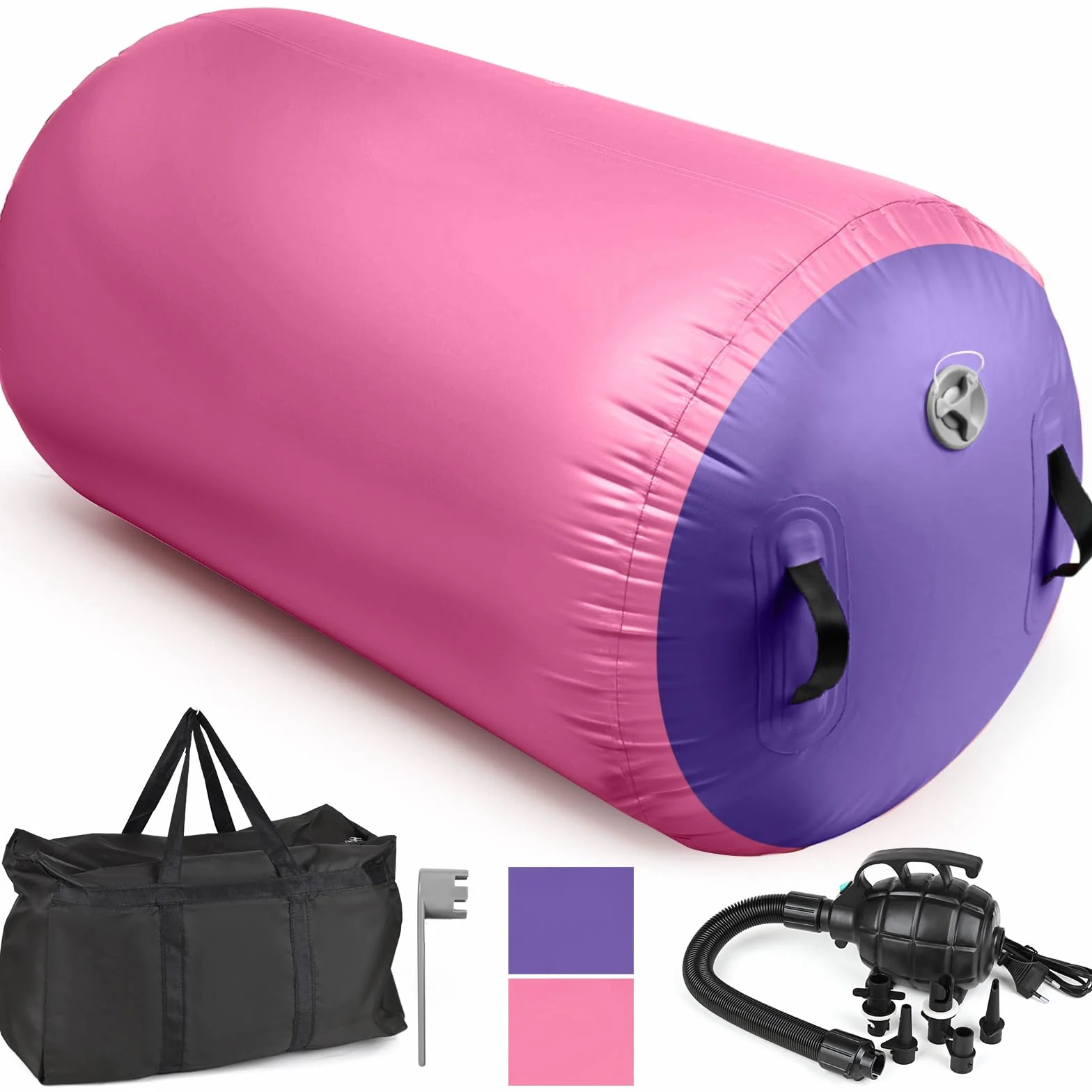 Diealles Shine Air Roll Inflable 100x80cm con Bomba Eléctrica y Bolsa de Transporte para Gimnasia Yoga Fitness
