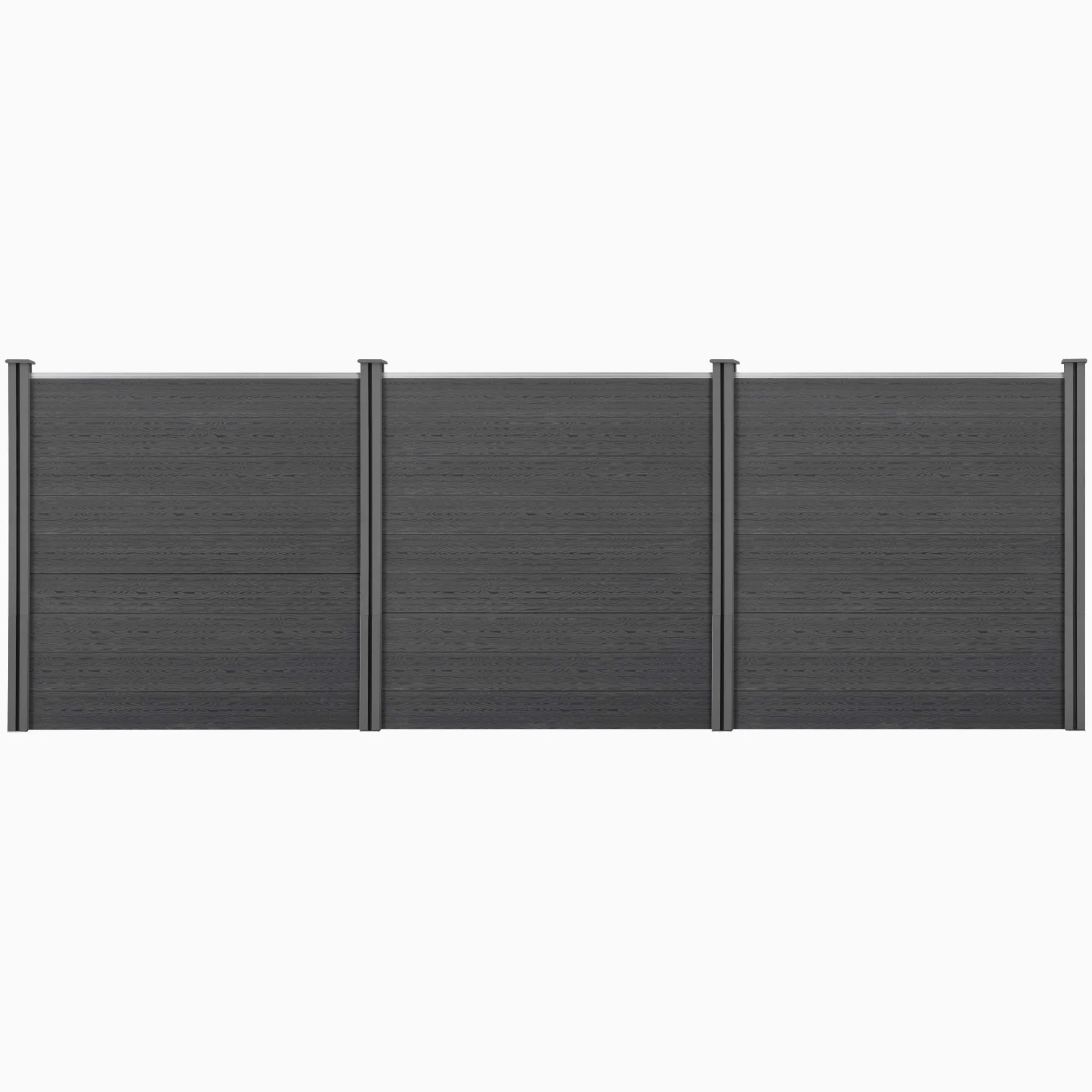 NEU.HOLZ Valla de jardín 183 x 531 cm WPC Panel de Valla Elemento de Pantalla de privacidad Gris