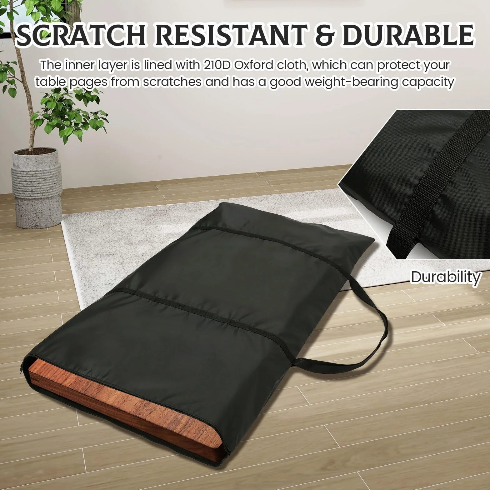 Impermeable Bolsa de Almacenamiento de Hojas de Mesa con Cremallera y 2 Correas de Hombro