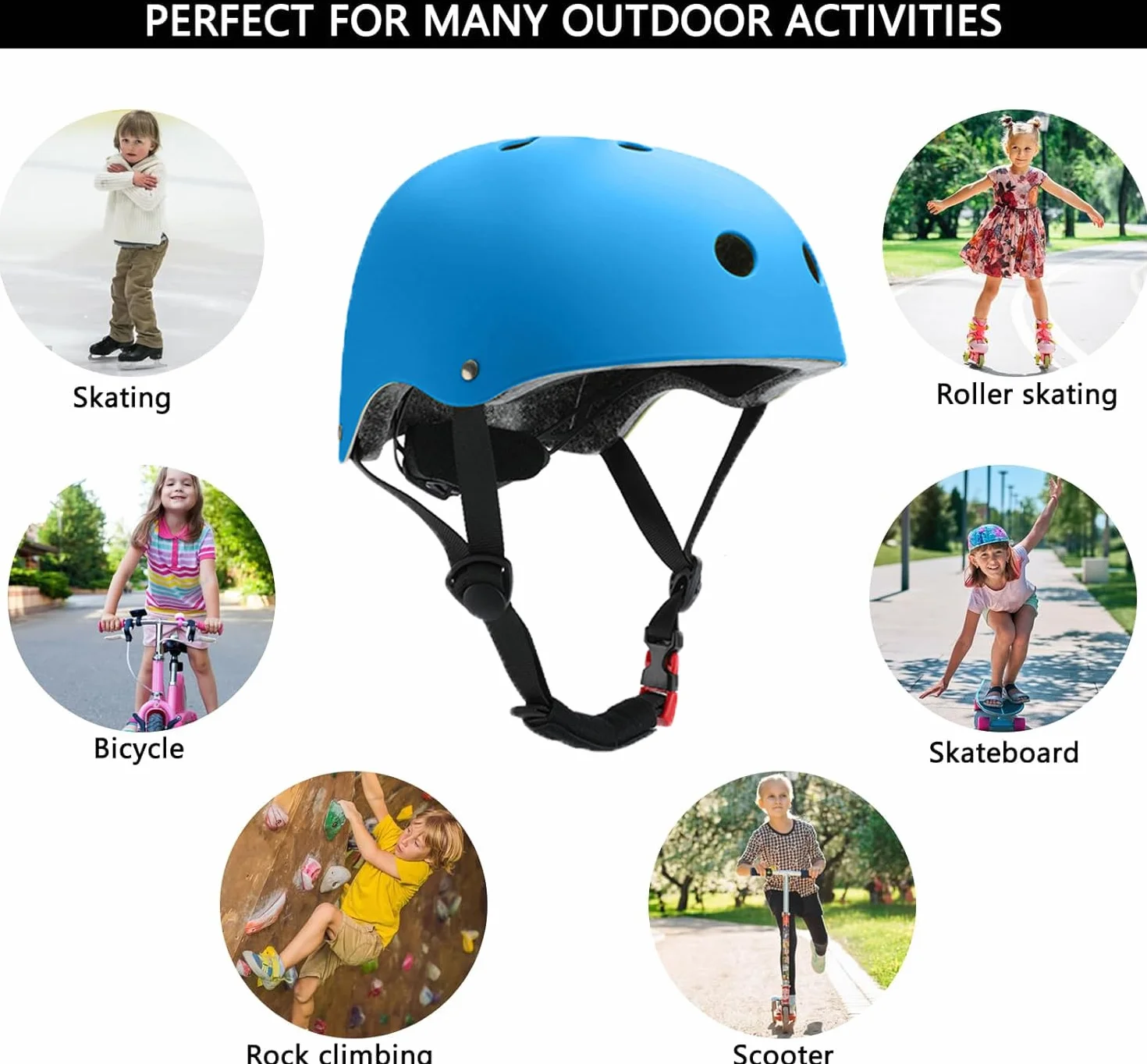Juego de rodilleras y coderas para niños con casco, protección para monopatín y bicicleta