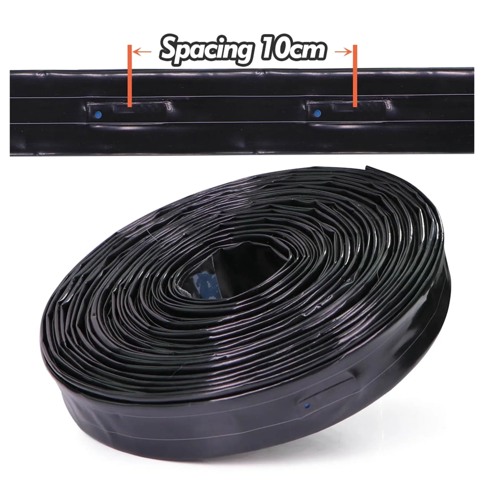 Cinta de goteo de 100 m, manguera de PE de 16 mm, espaciado de 10-30 cm, for riego de jardines, invernaderos, huertos, granjas y agricultura.(Spacing 10cm)