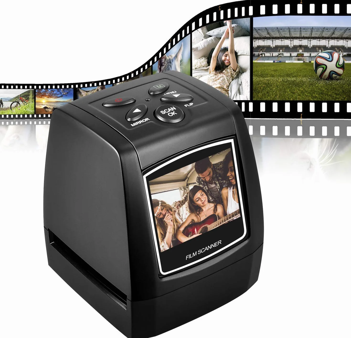DIGITNOW! Escáner de película 35mm Negativos y Diapositivas, Alta resolución 2,4" LCD, Convertidor sin PC