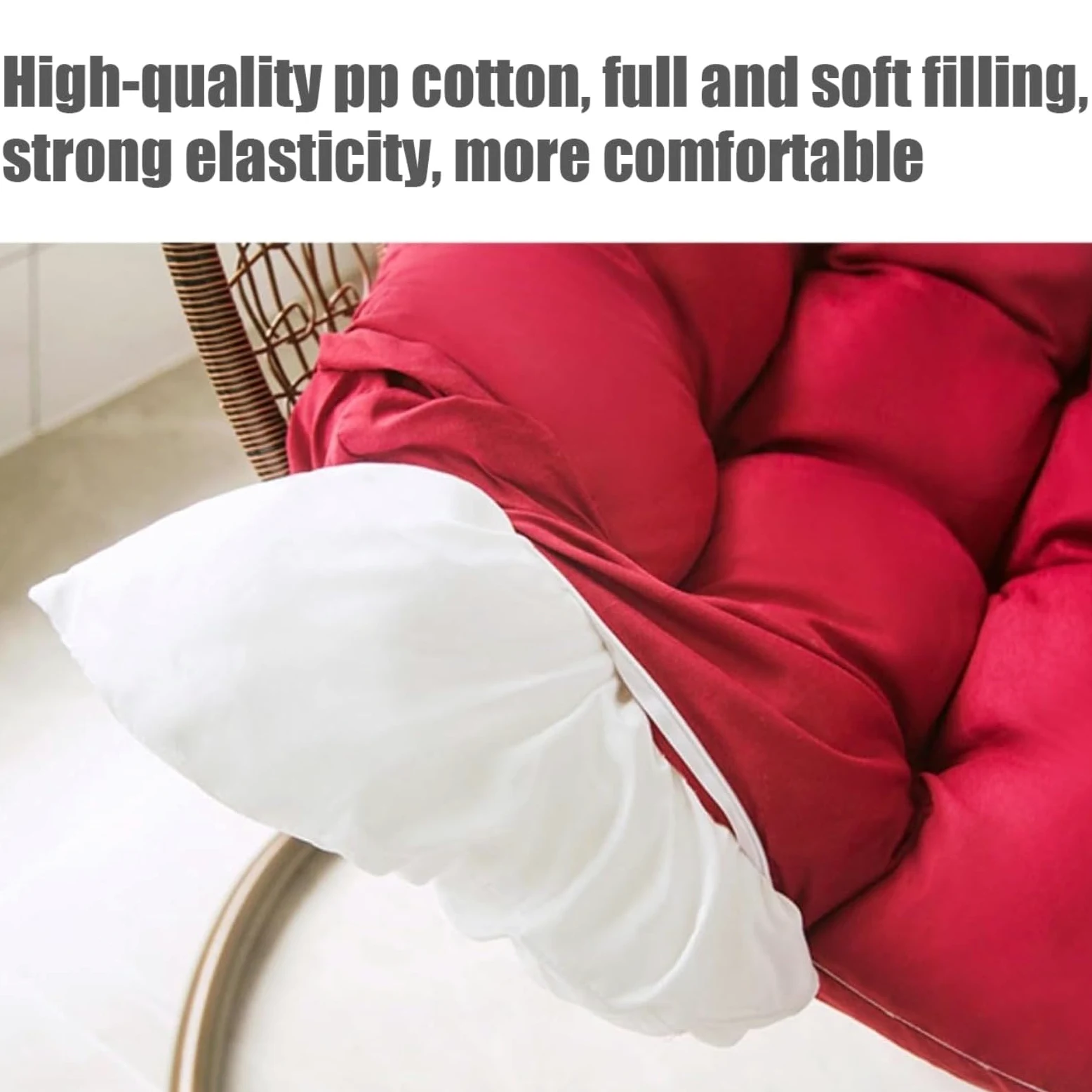 Cojín para silla con forma de huevo, cojín para sillón colgante, cojín para silla de ratán, cojín integrado, varias opciones de color, apto para jardines exteriores, columpios interiores, sofás