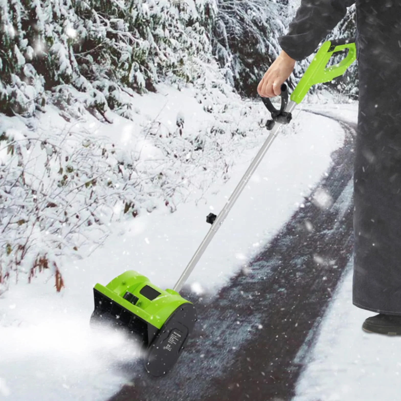 Sopladores Nieve, 1200W Barredora Nieve Soplador Eléctrico Barredora 220V Exteriores Dirección Lanzamiento Nieve Ajustable Mango 180 ° 3500 Rpm Distancia Máxima Lanzamiento 8M 32cm Ancho Barrido Nieve