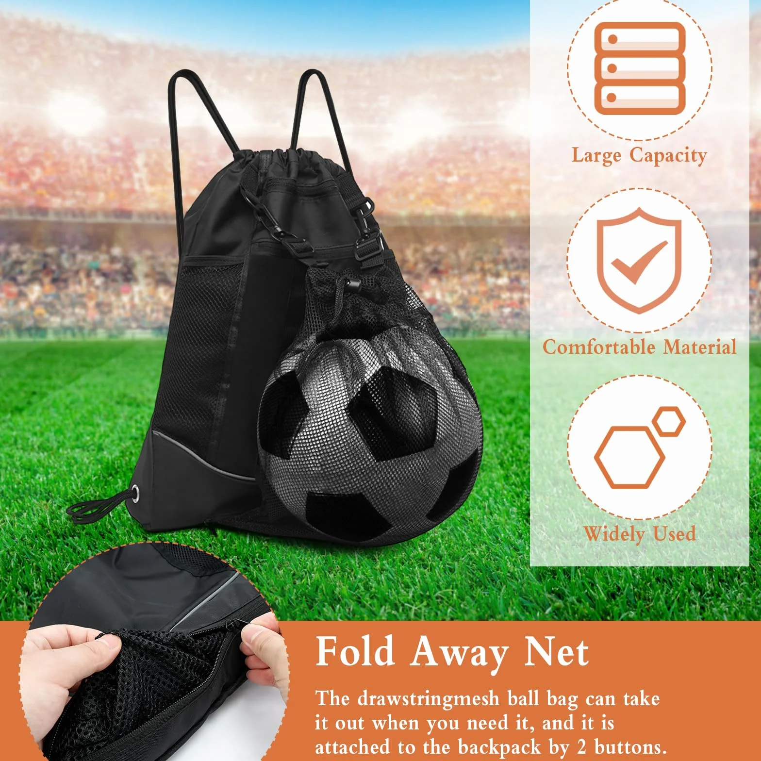 Mochila Baloncesto y Fútbol con Zapatillero para Hombre