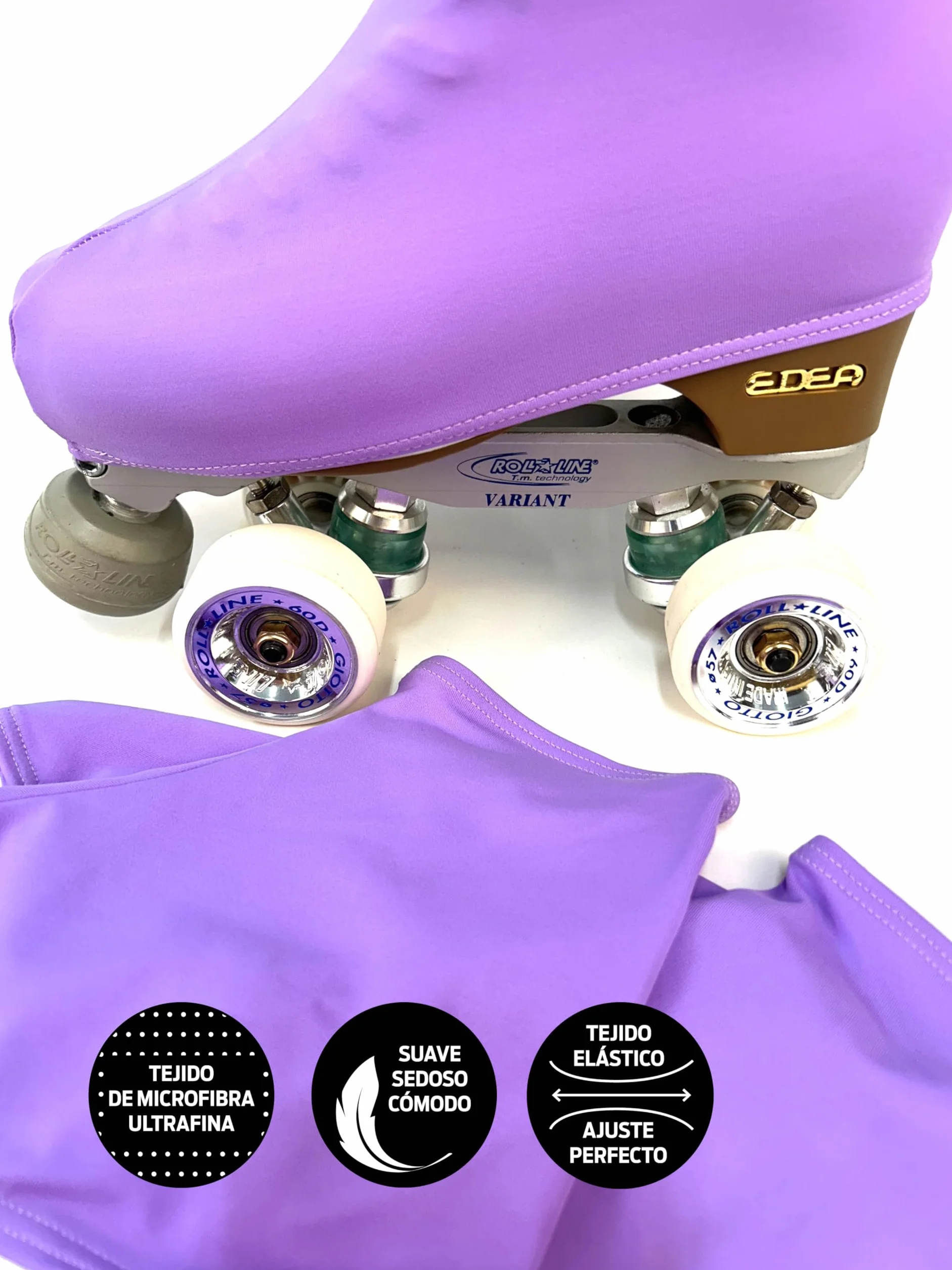 CRLSPORT Cubre patín para niña y Mujer, Funda PatinSkate, 180 Densidad, Talla Universal, Color Lila Claro