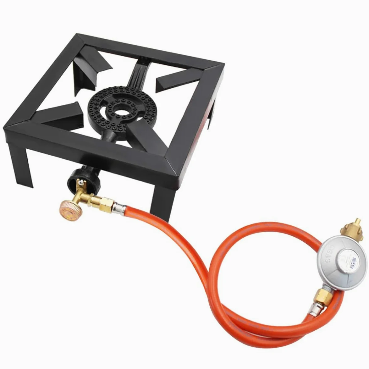 Estufa de gas portátil de 8 kW para exteriores, con manguera reguladora ajustable de 0 a 20 psi, para patio, camping, barbacoa (EURO)