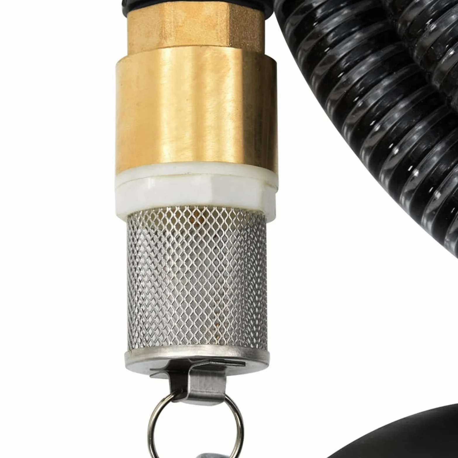 Gecheer Manguera de aspiración con conectores de latón para acueductos domésticos, filtros de agua, bombas de jardín, 15 m 25 mm, negro