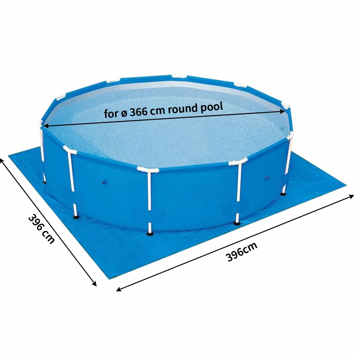Base para piscina redonda ø366cm impermeable antideslizante protección suelo exterior