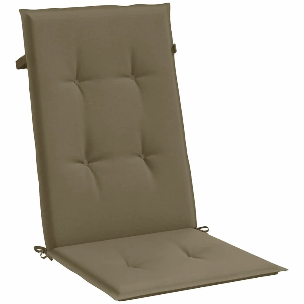ShGaxin Cojines Silla Respaldo Alto 4 uds Tela Taupe Melange 120x50x4cm, Cojines para Butacas De Jardin, Cojines Sillas Cocina, Cojines para Sillas De Terraza, Cojin Silla Exterior - 4002437