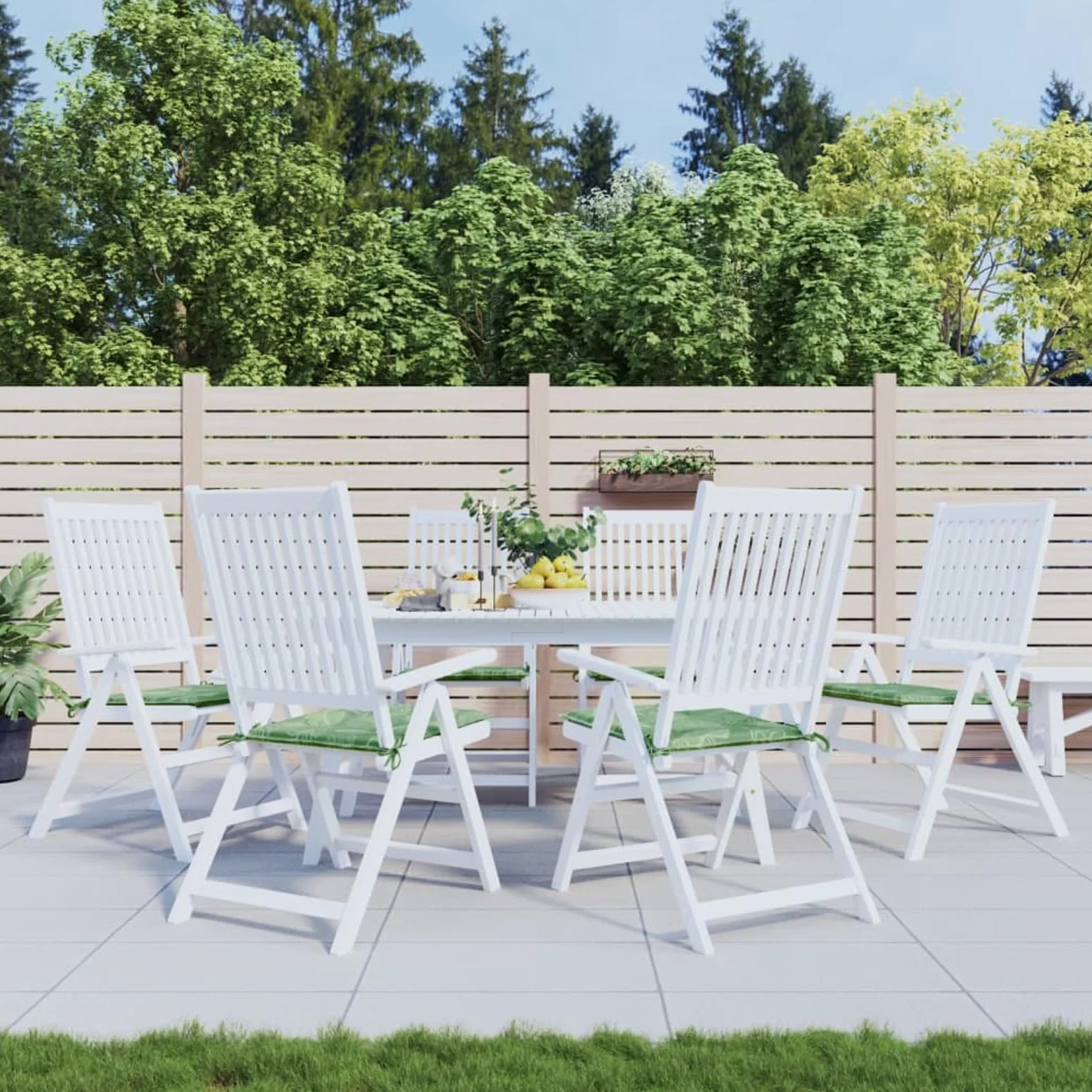ShGaxin Cojines de Silla 6 uds Tela Estampado de Hojas 40x40x3 cm, Cojines para Butacas De Jardin, Cojines Sillas Cocina, Cojines para Sillas De Terraza, Cojin Silla Exterior - 361025