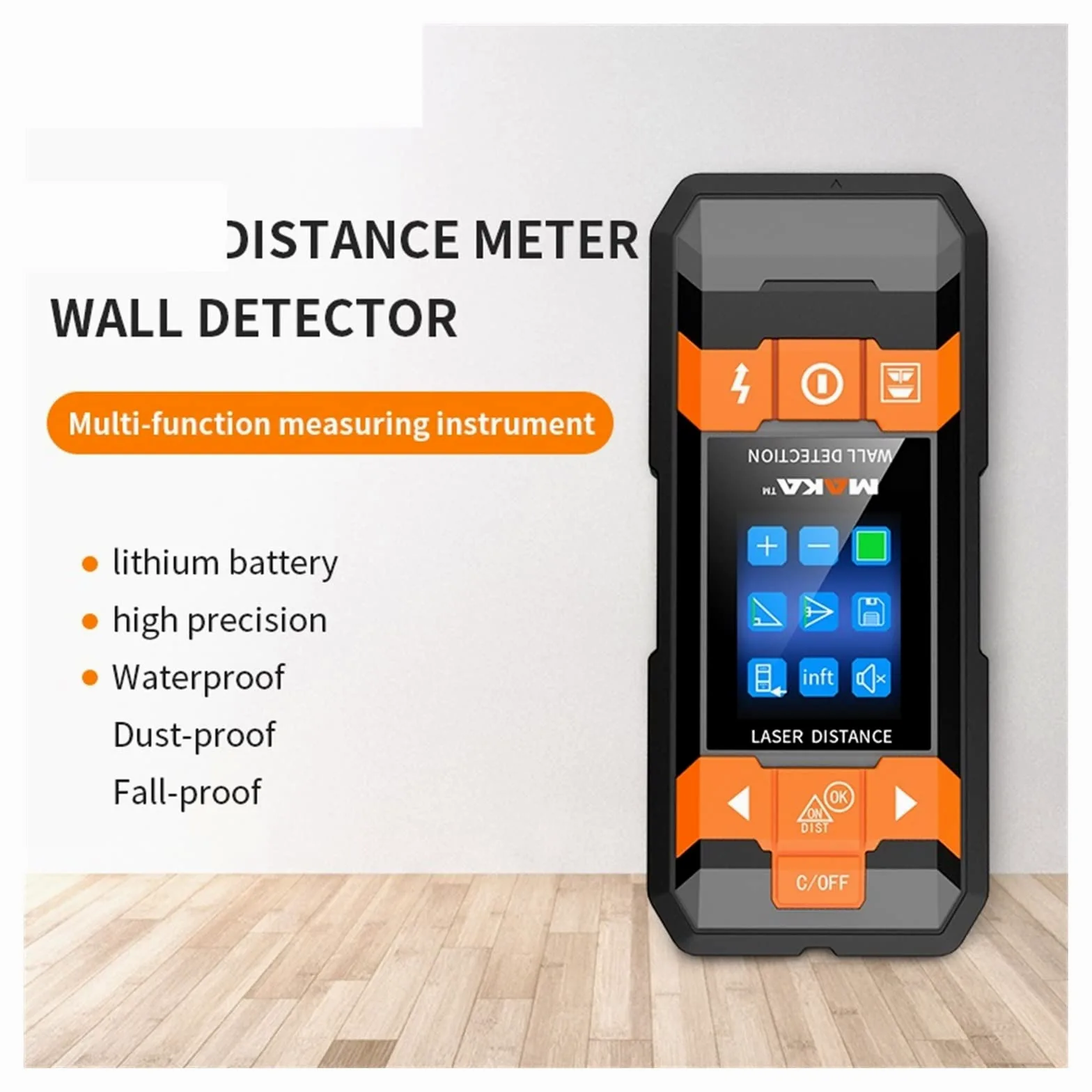 Escáner de Pared, Telémetro de Mano Detector Pared Cable instalación Electricista Madera Tubería Agua Detección línea Oscura(2101C)
