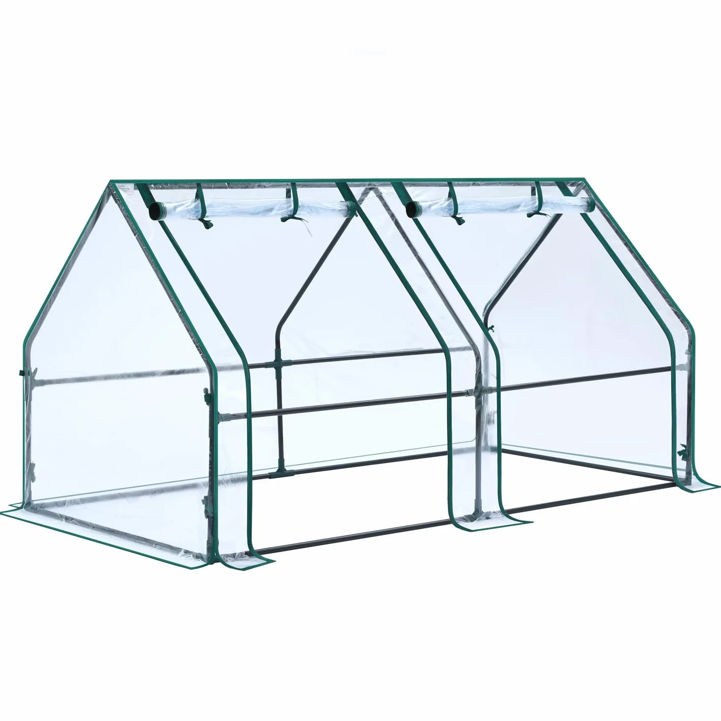 Ohuhu Mini invernadero portátil para exteriores, invernaderos de 180 x 91 x 91 cm con puertas dobles grandes con cremallera y estacas para el suelo, impermeable y con protección UV, invernadero de