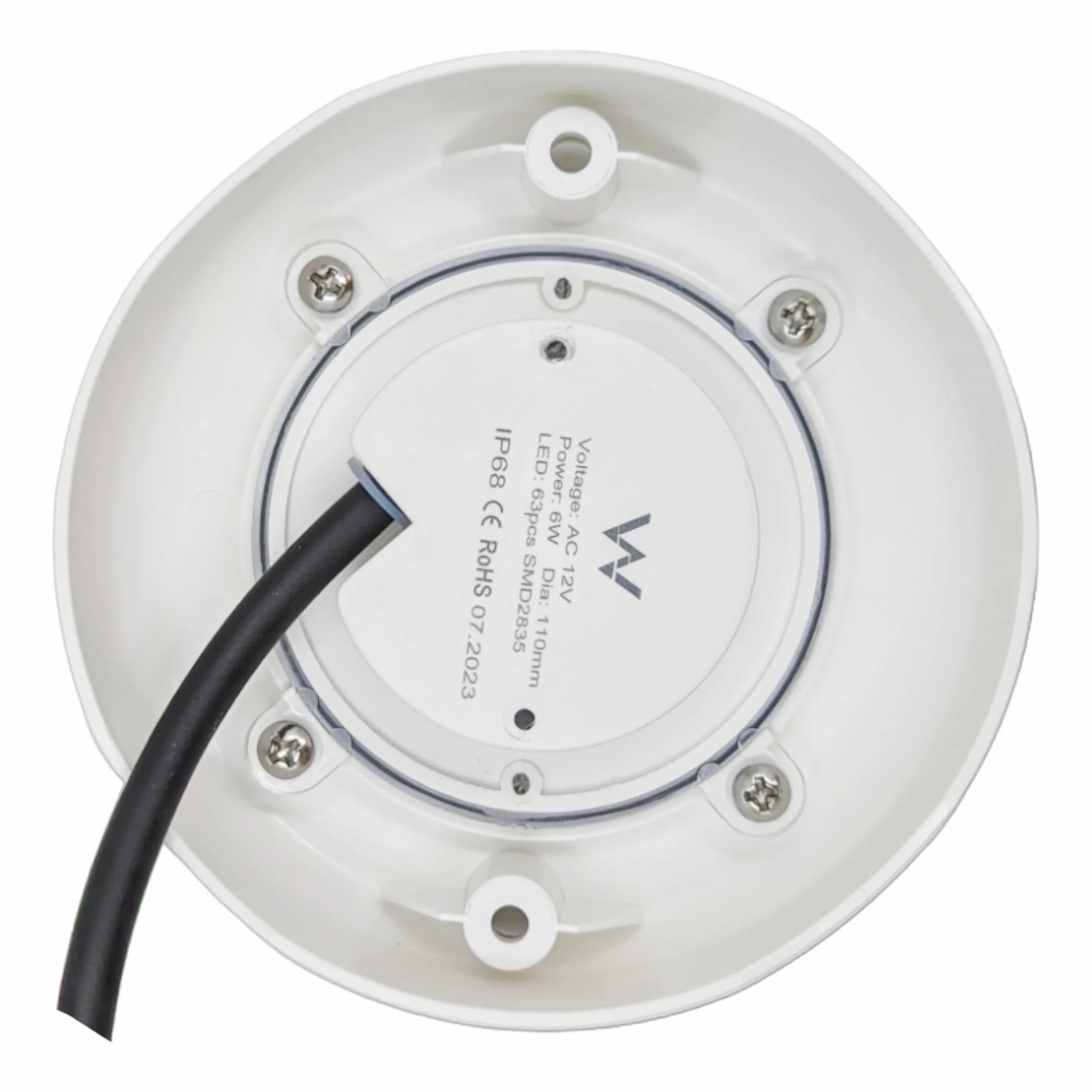 SWIMHOME Warmpool Foco LED Mini de Superficie para Piscina y Escalera, Blanco Frío 6000K, 6W, Resina Epoxy, Ø11cm