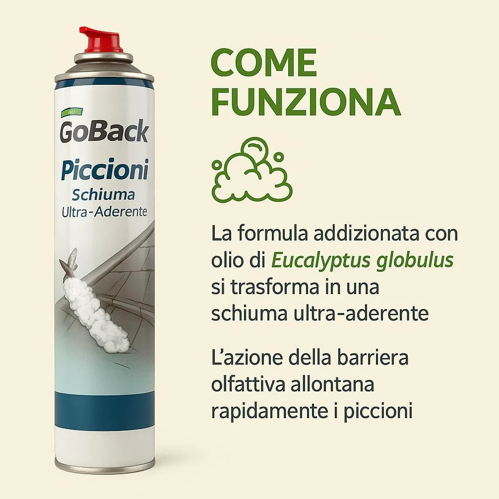 Repelente de palomas de espuma ultraadherente, spray repelente con eucalipto, barrera olfativa para balcones y techos, alcance 4 metros, 750 ml
