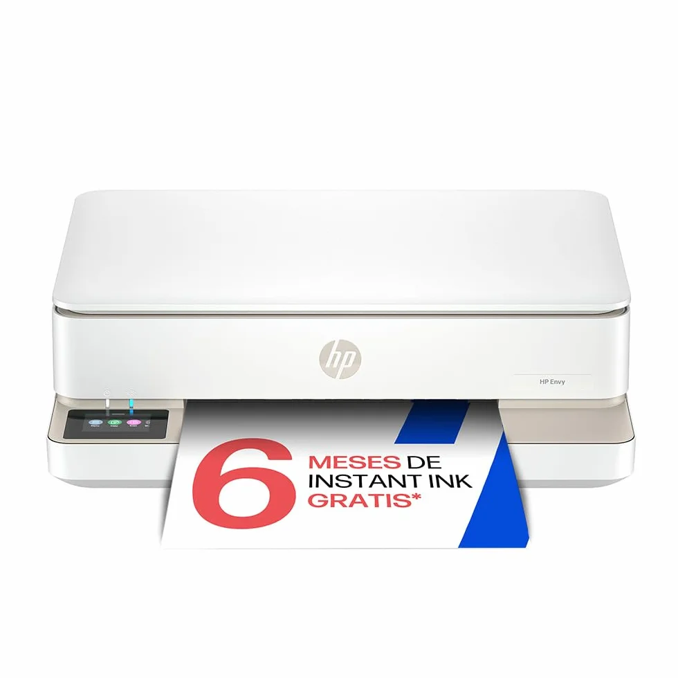 HP Envy 6120e Impresora multifunción de inyección de tinta A4 color Wi-Fi impresión doble cara automática 10 ppm Instant Ink Blanca