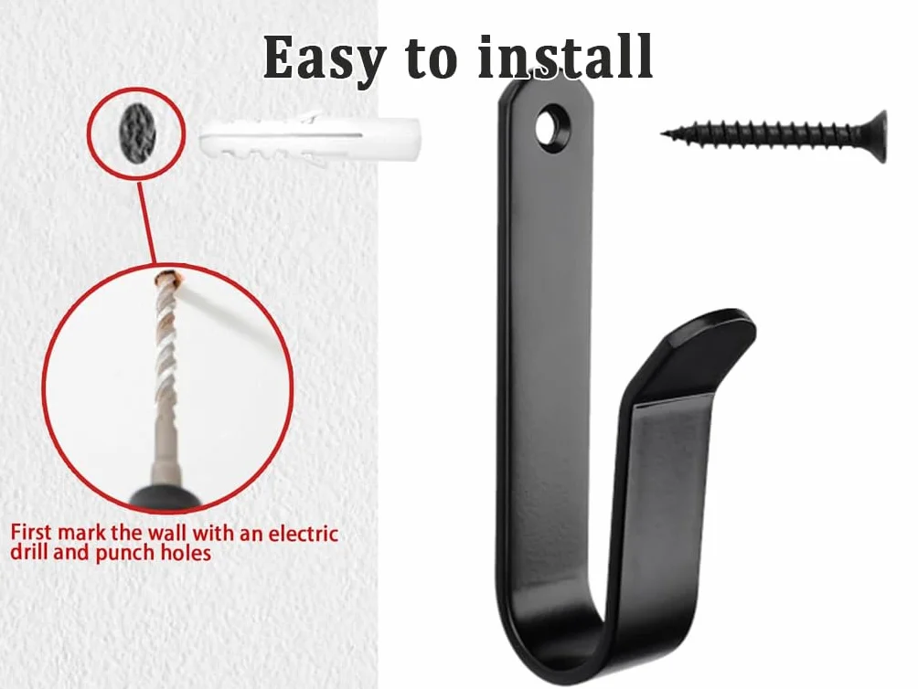 Soporte de Pared para Snowboard, Horizontal Wall Mount para Snowboard, Skateboard, Esquís, Patines, 6 Piezas con Tornillos