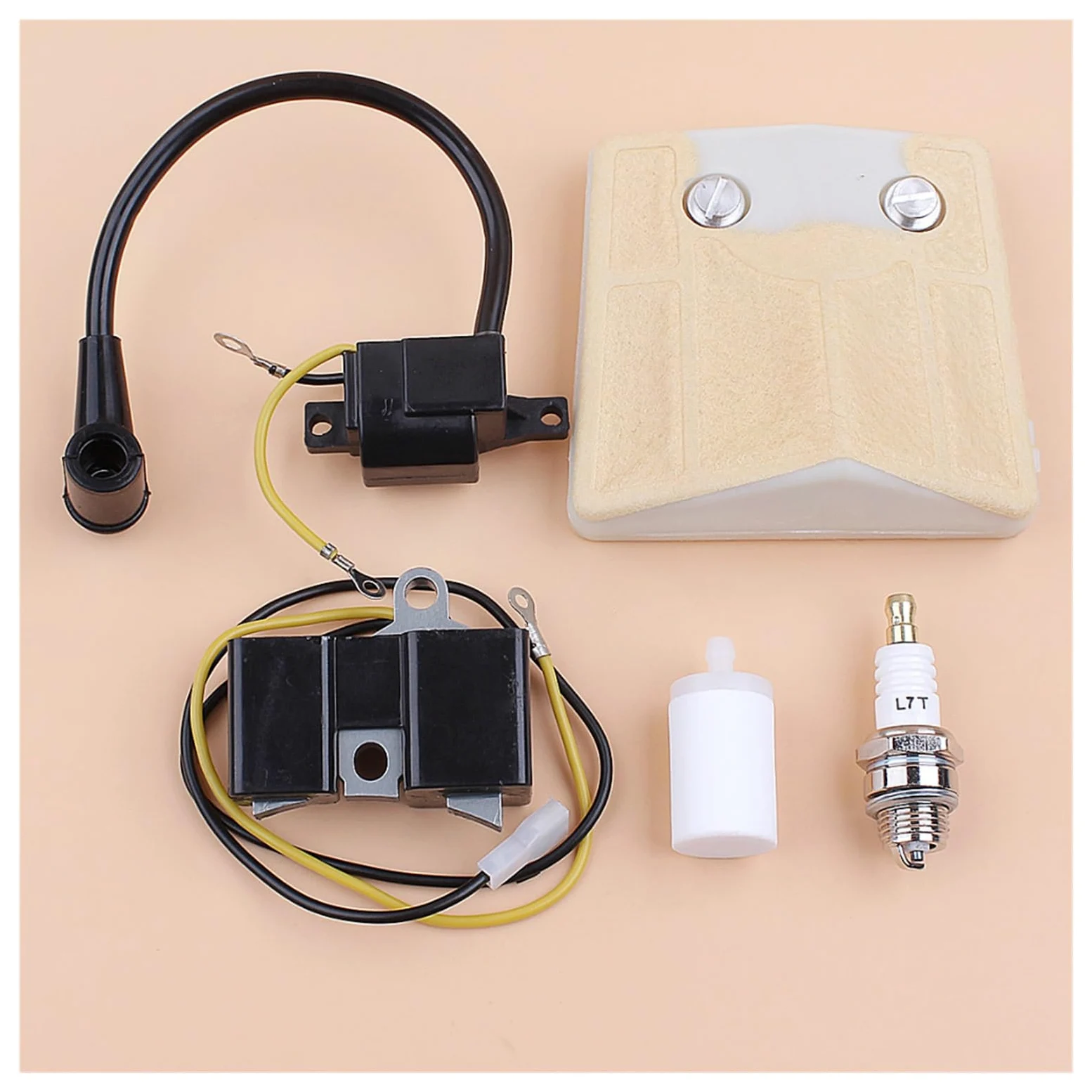 Módulo de Bobina de Encendido de Tipo Antiguo Kit de bujía de Filtro de Aire for Husqvarna 61 266 for joneding 630 Spares de Motosierra 501546201, 501517201