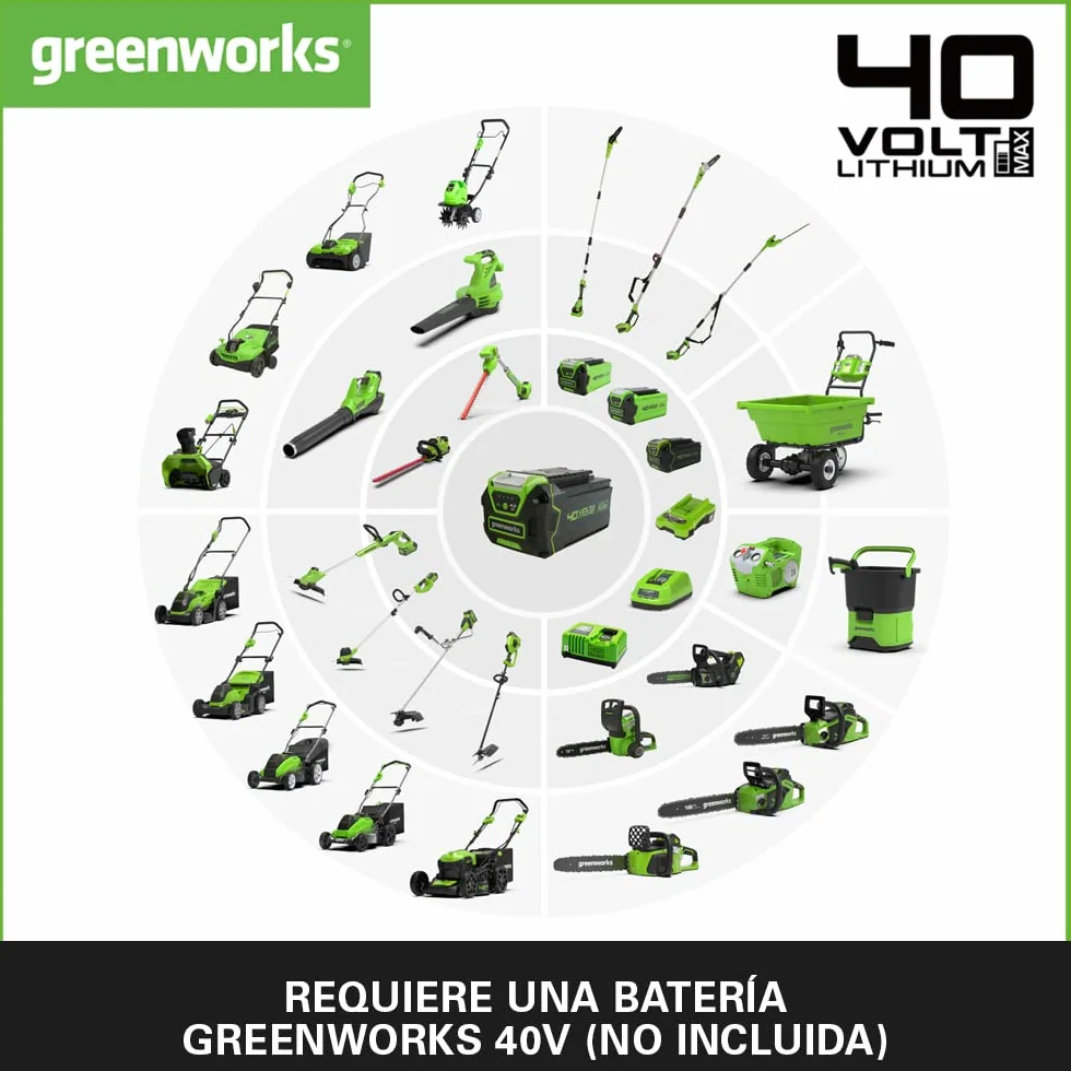 Greenworks G40TL Motoazada de Batería, Motocultor de Púas Delanteras, Ancho de Trabajo de 25 cm, Profundidad de Labranza de 13 cm SIN Batería y Cargador de 40V, Garantía de 3 Años