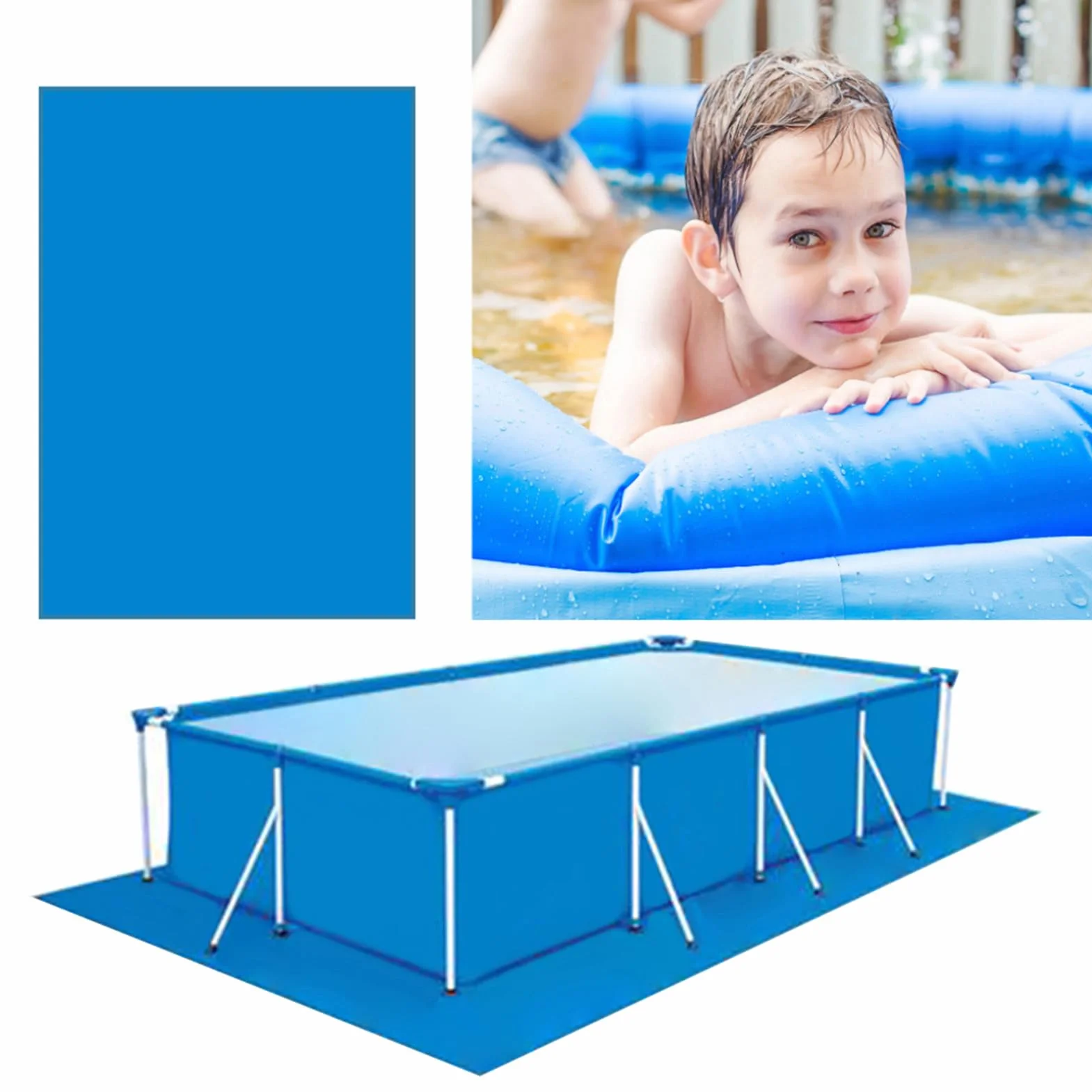 Genérico Alfombra De Suelo para Piscina - Tapiz De Suelo Protector para Piscina Impermeable | Protector De Suelo para Piscina Plegable | Alfombrilla Rectangular para Piscina Rectangular