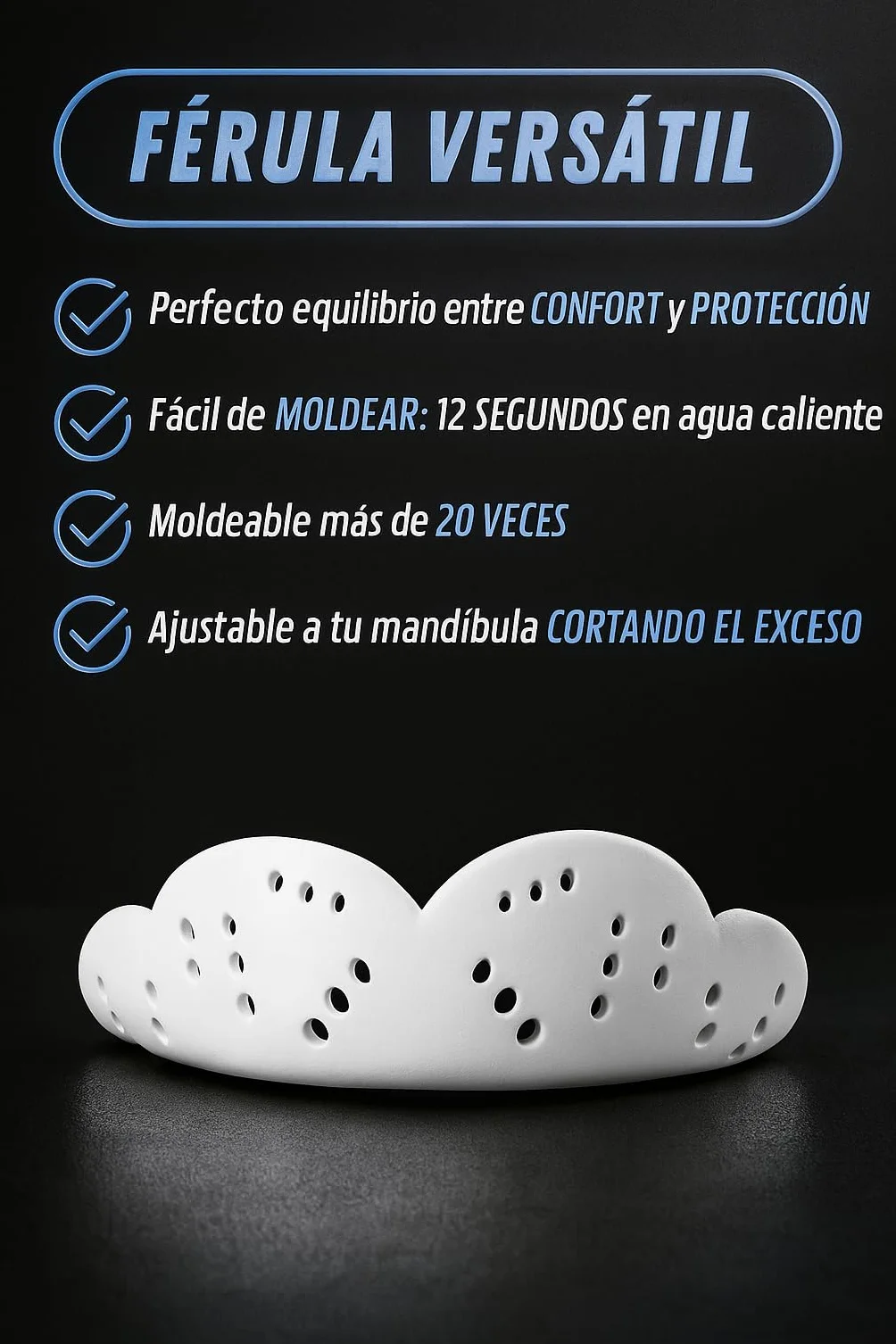 LittleCreators Ferula de Descarga Protector Bucal Pack 4 pcs Bruxismo Nocturno
