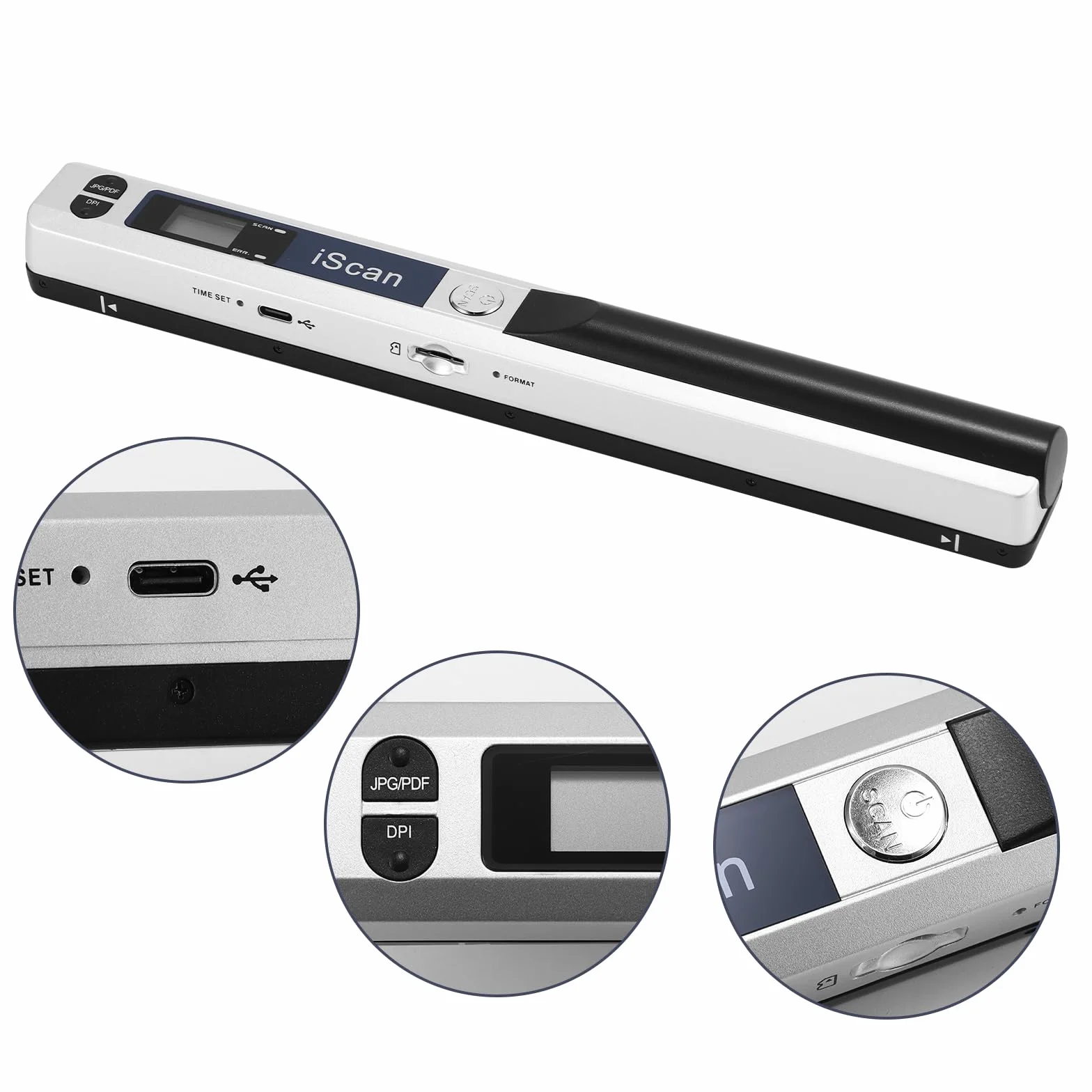 Escáner portátil de documentos 900DPI USB A4 color JPG PDF