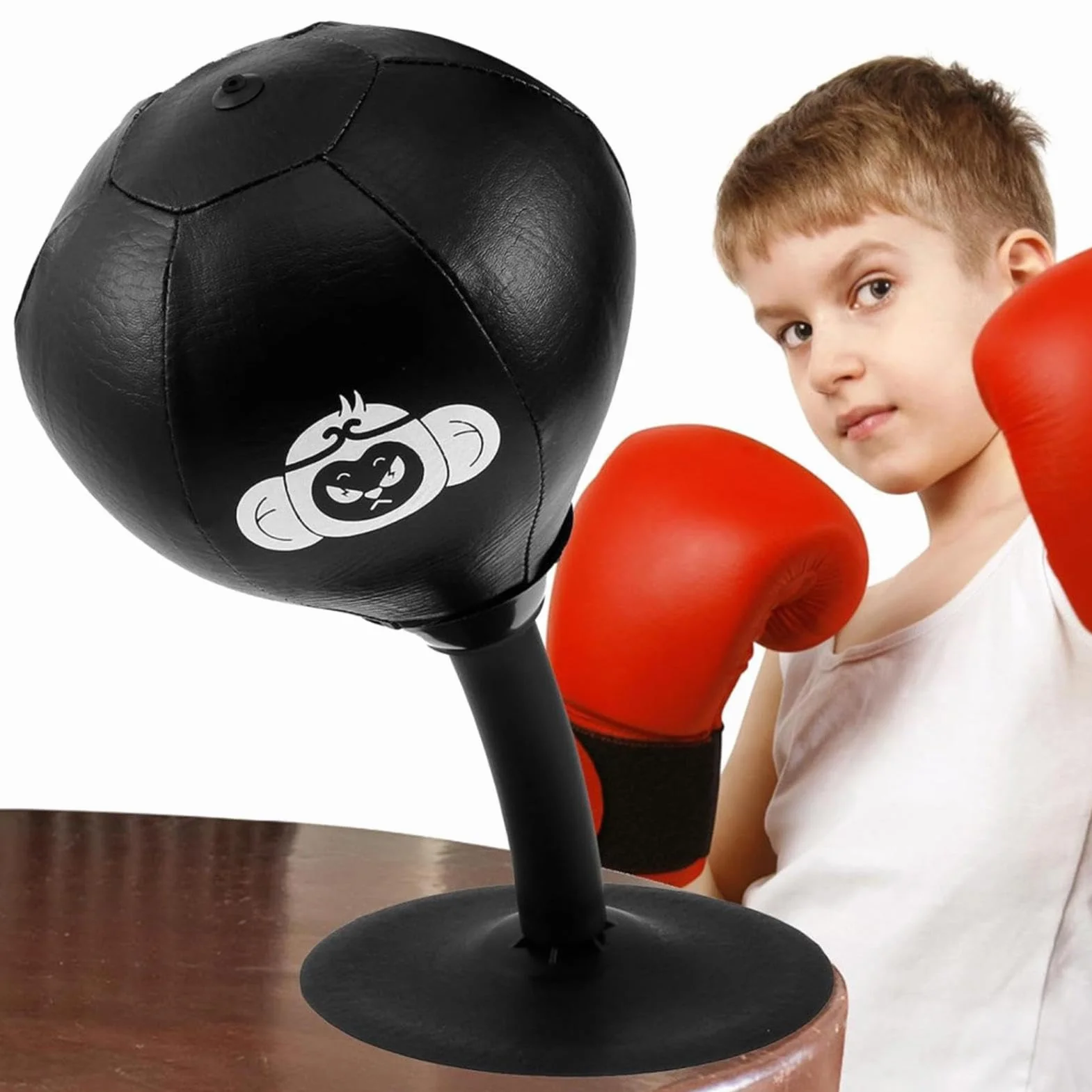 Saco de Boxeo de Escritorio con Ventosa, Fuerte Succión, Juguete de Relajación para Niños