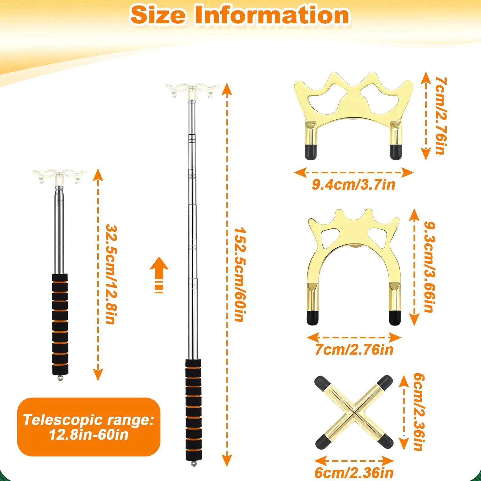 Accesorio Mesa Billar Puente Latón Extraíble 12.8~60 Pulgadas Taco Retráctil Dispositivo Auxiliar Montado Poste