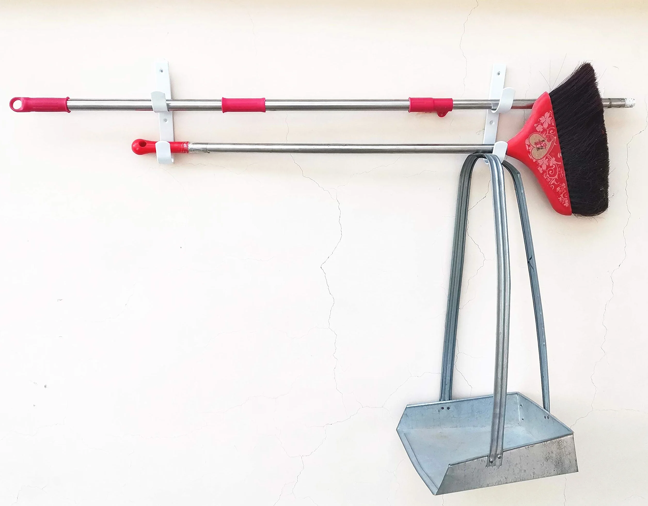 Juego de 2 perchas anchas para poste de piscina, resistentes ganchos de aluminio blanco con tornillos, ganchos perfectos para alberca, postes telescópicos, espumantes, equipo de jardín, etc.