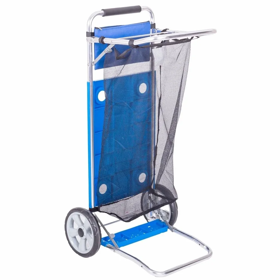 LOLAhome Mejorado y renovado. Carro portasillas Plegable de Aluminio con 2 Ruedas de 52x37x105 cm y función Convertible en Mesa