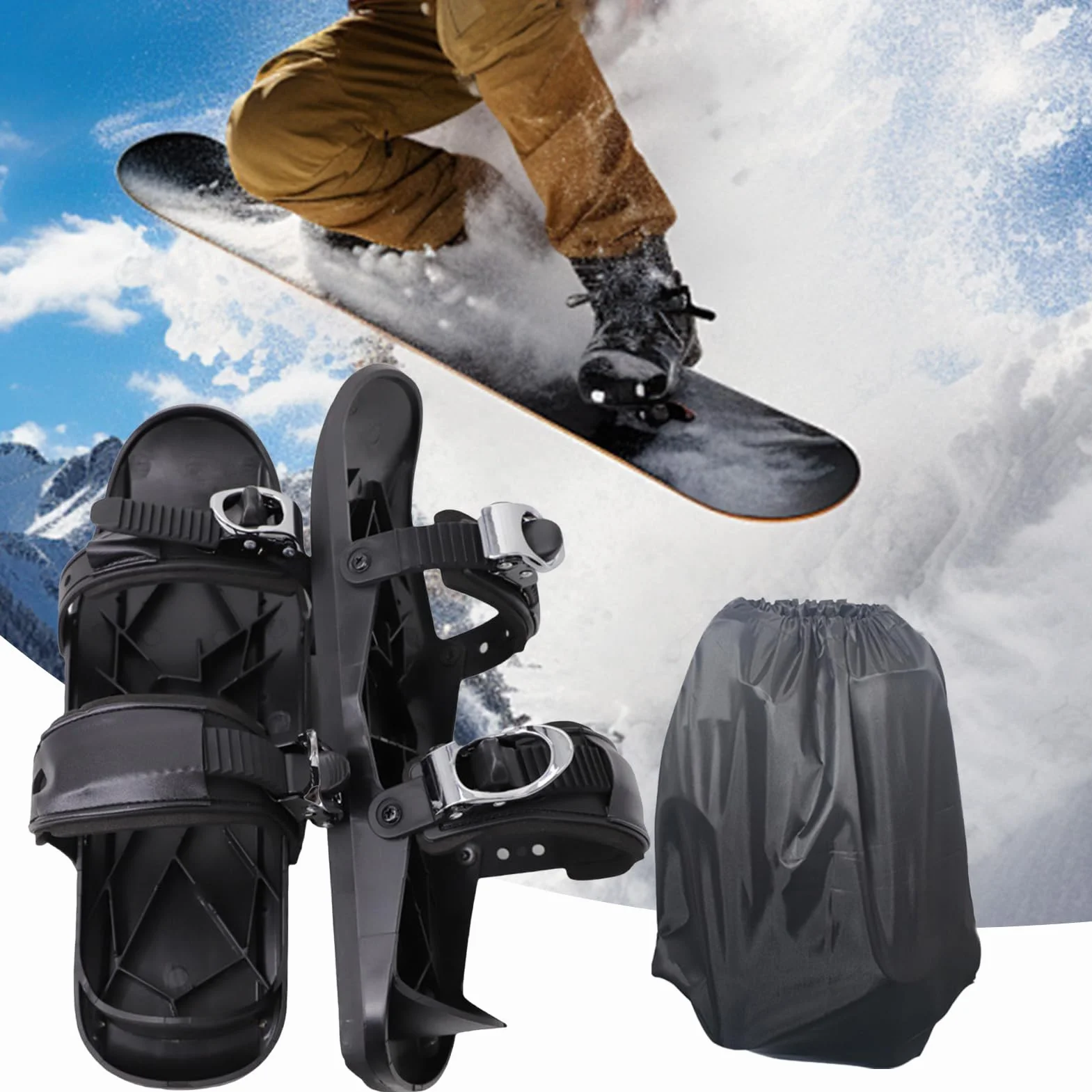 Patines de esquí para Adultos, Zapatos de Nieve Transpirables para Clima Frío, Aire Libre, Viajes, Principiantes
