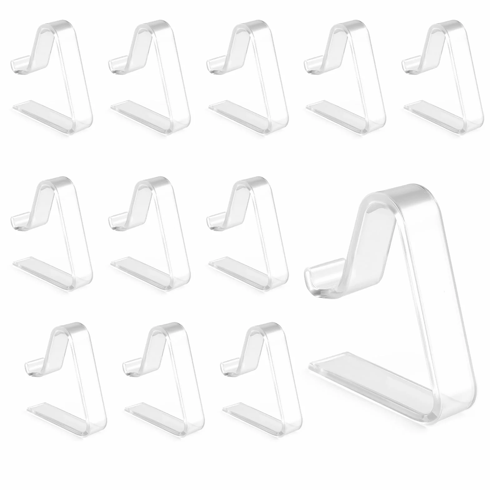 12 Piezas Pinzas para Mantel de Plástico Transparente, Sujetadores para Mesas de Comedor de 3,5-5,5 cm de Grosor para Restaurantes, Sujetamanteles Multifuncional para Mesa Exterior