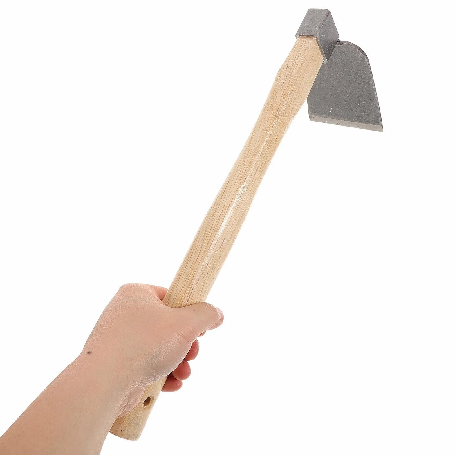 Azadas de Acero Mango de Madera 2piezas para Deshierbe y Cavar Suelo, Herramientas Manuales Ergonómicas Ideales para Jardinería y Cultivo en Exteriores