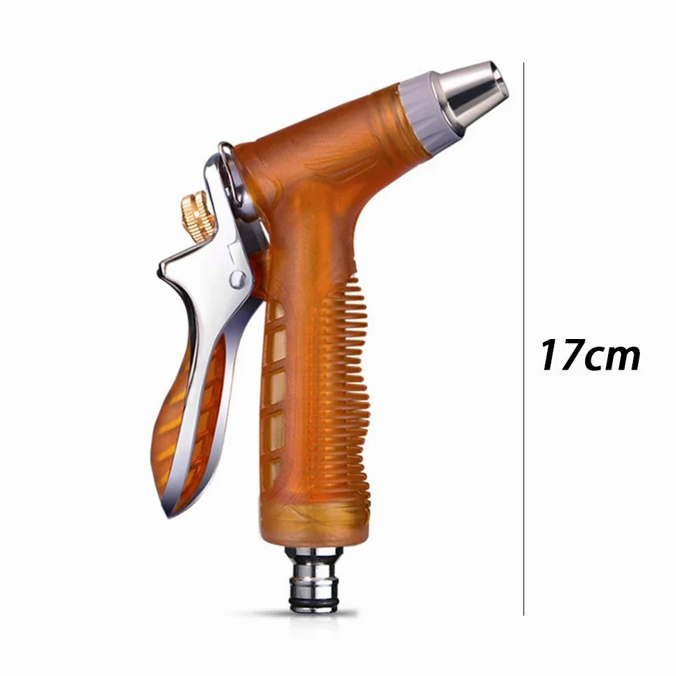 Pistola de riego expandible para jardín, manguera de jardín, pistola de pulverización de alta presión (juego de pistola de agua + tubo de resorte de 10 m)