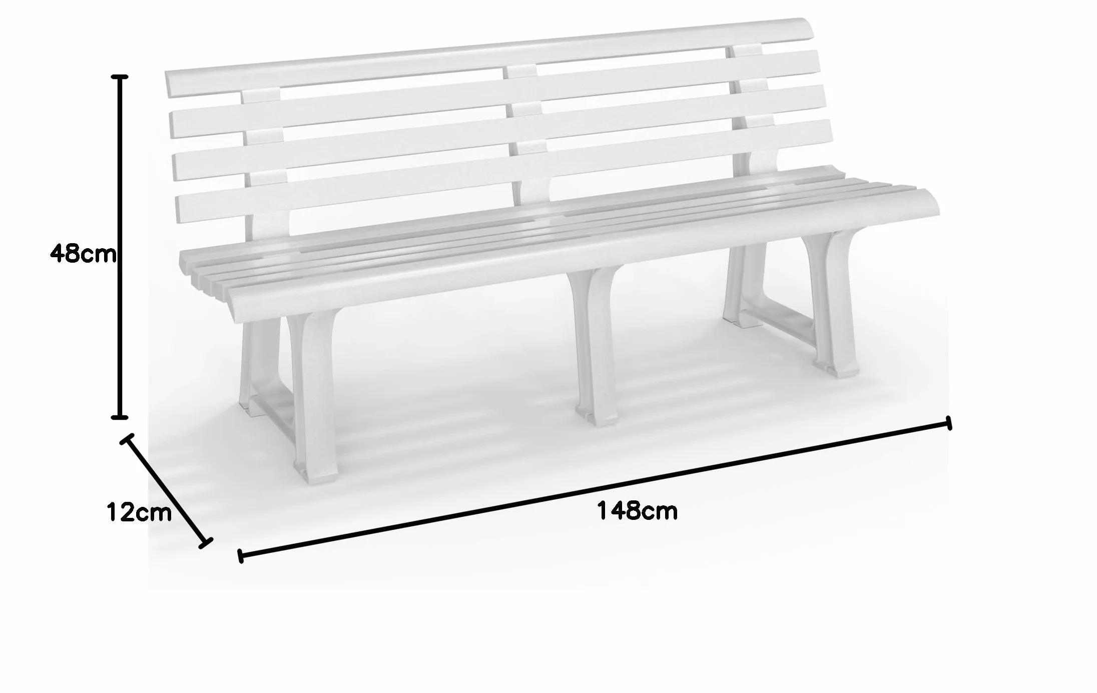 SATURNIA Banco Jardin Resina Blanco 145x49 cm