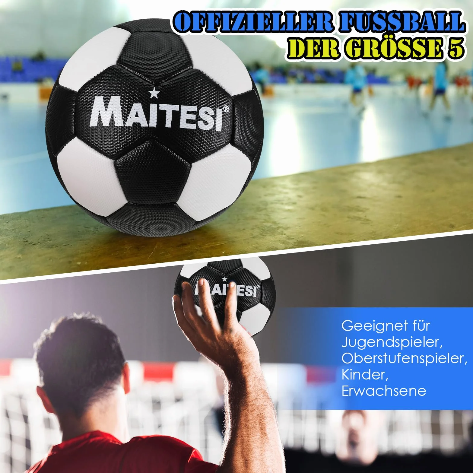 Balón de balonmano Poliuretano 25 cm Negro 1 unidad
