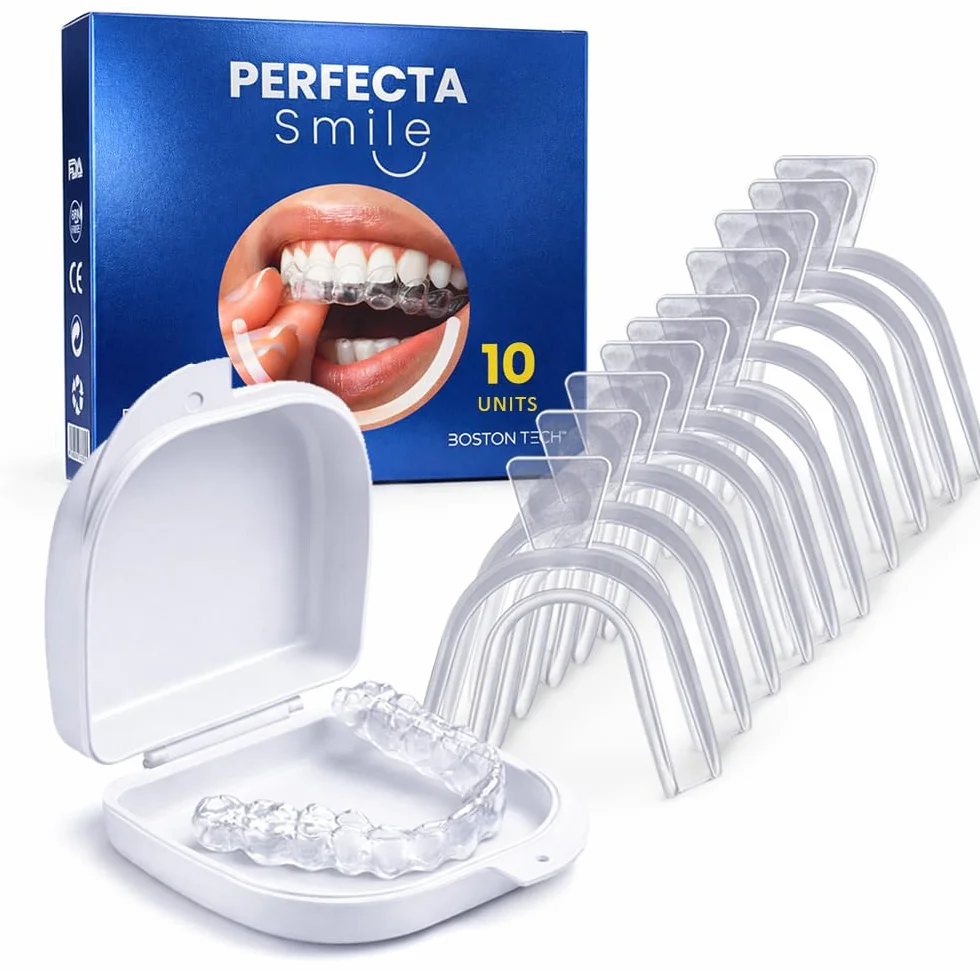 Boston Tech 10 Férulas Dentales para Bruxismo Nocturno Protector Bucal Sin BPA Estuche Incluido