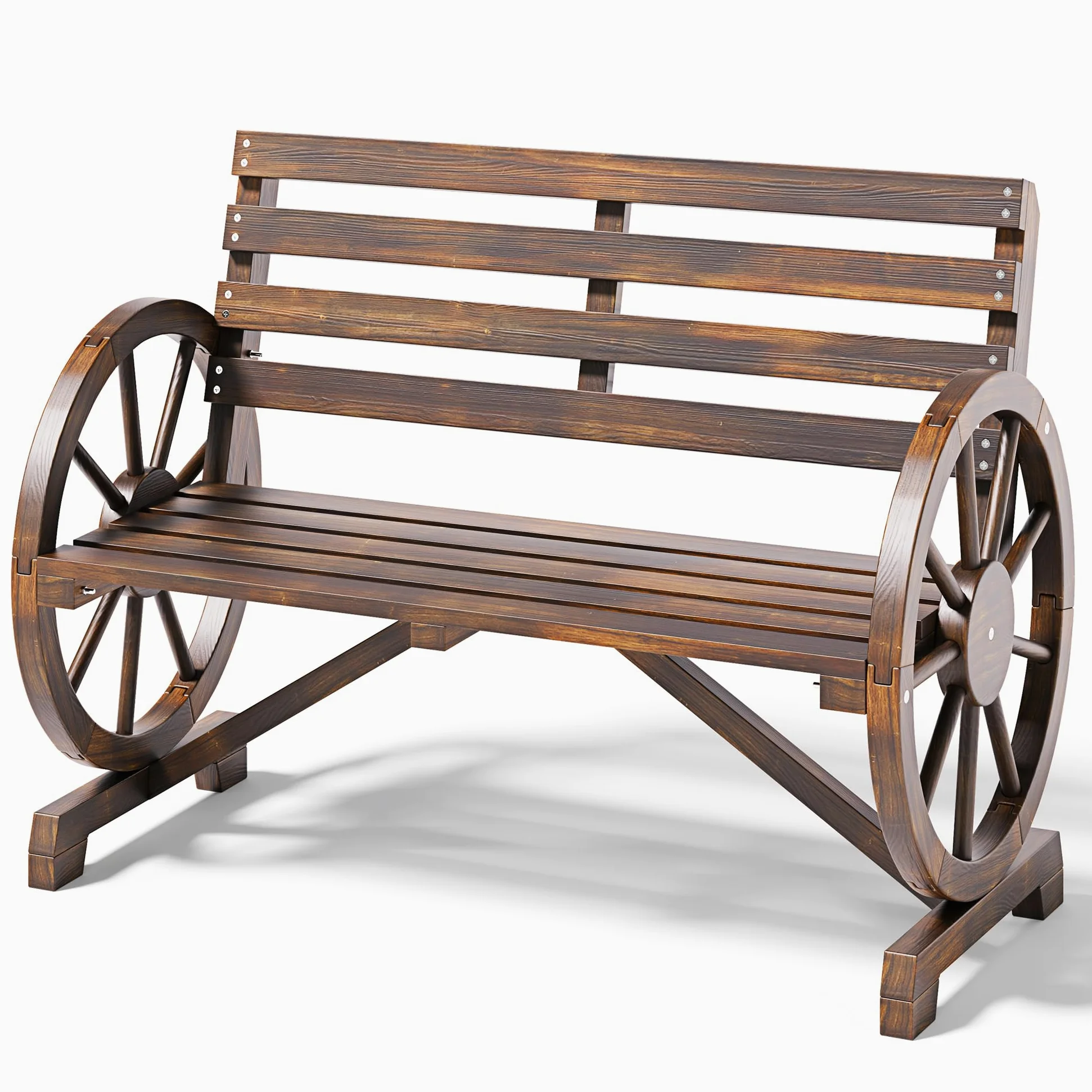 Banco de Exterior 2 Plazas Madera de Cedro Macizo Resistente a la Intemperie 300 kg 103x54x78 cm