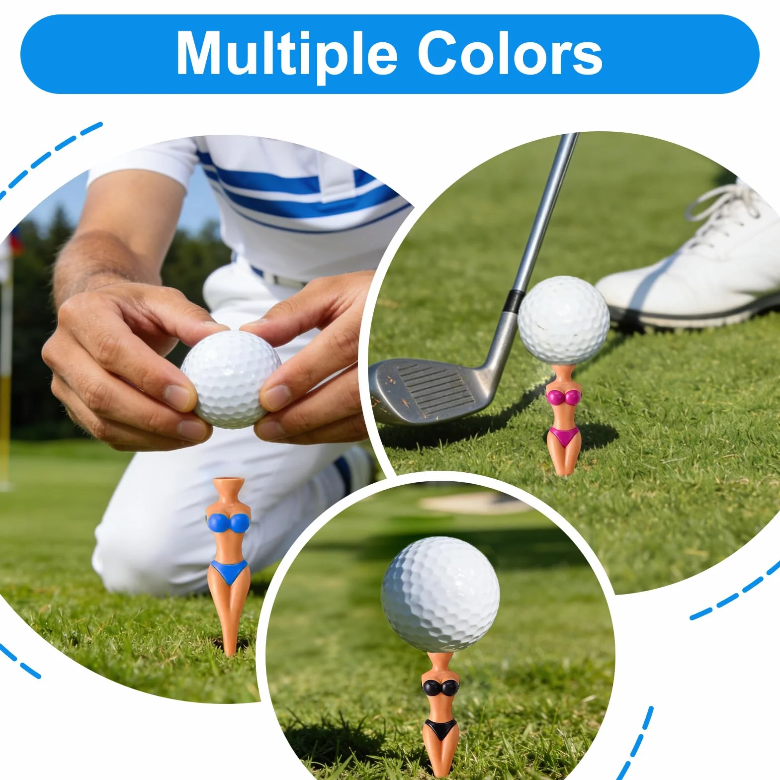 Camisetas de Golf Divertidas de Plástico 5 piezas 76 mm para Niñas Hombres Mujeres Entrenamiento