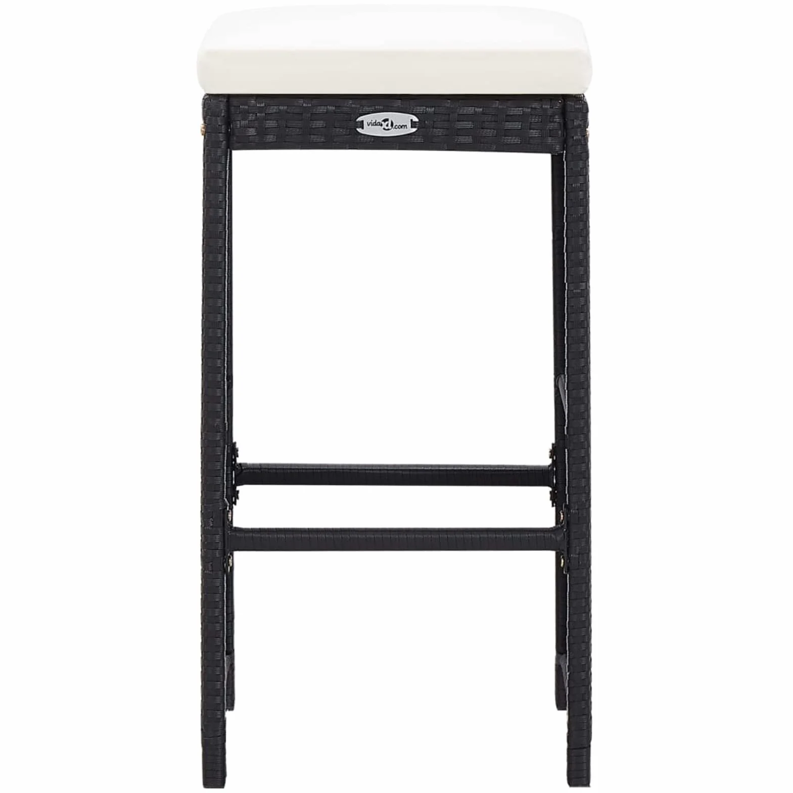 Juego de Bar de Rattan Sintético, 3 Piezas de Cristal Templado, Estructura de Acero, para Exterior, Jardín y Terraza Modelo DYEEG-FN-49560ES
