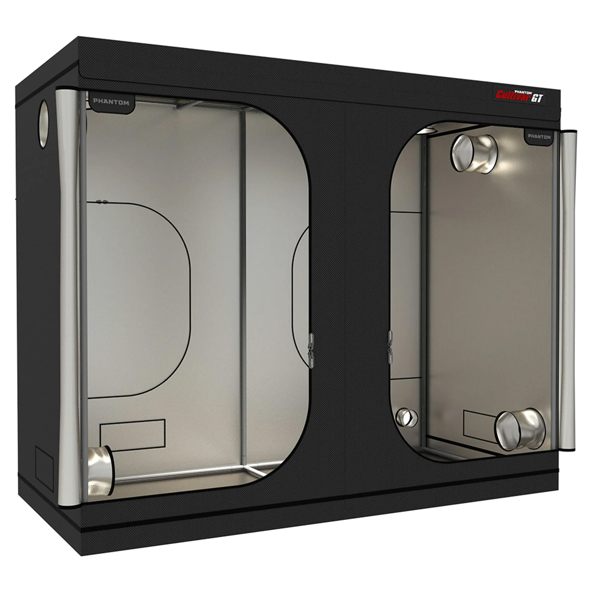 PHANTOM Cultivar GT84 - Tienda de cultivo de acero de 8 x 4 pies con capacidad de peso de 200 libras, mylar de diamante de alta reflectividad y cremalleras SBS auténticas