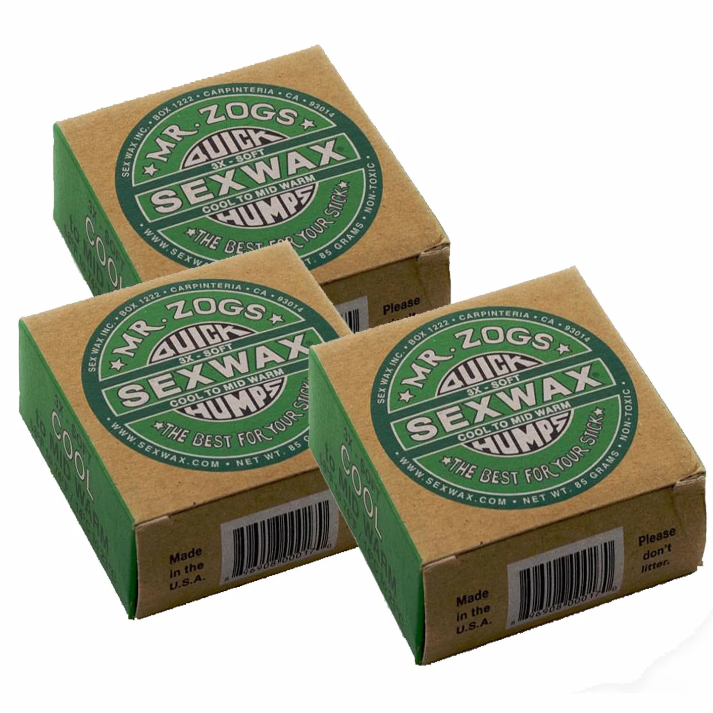 Sex Wax Quick Humps Coconut Paquete de 3